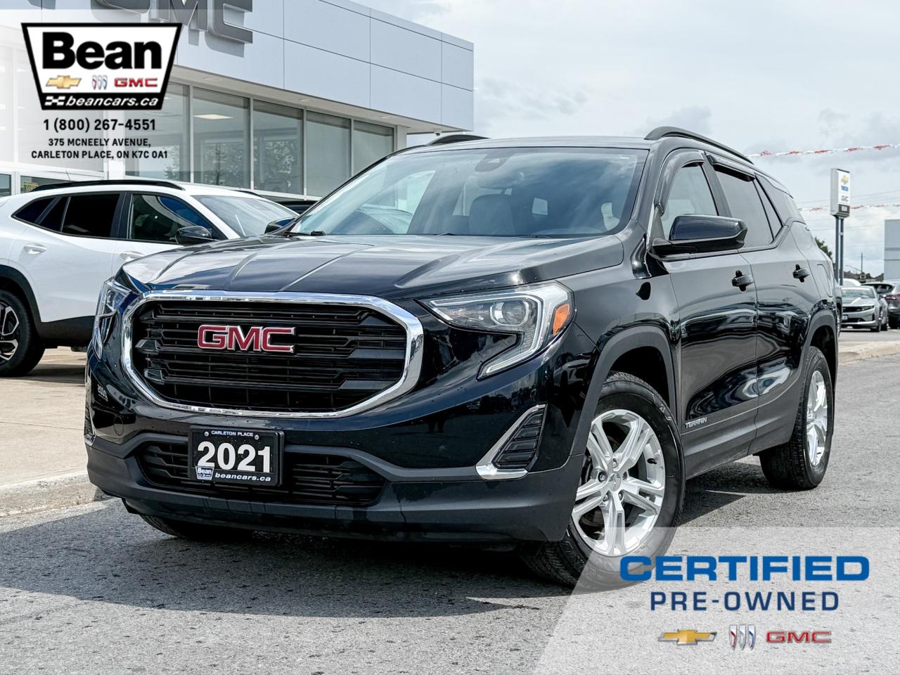 Used 2021 GMC Terrain CLEAN CARFAX, 1.5L 4CYL TURBO, SLE AWD, HEATED FRONT CLOTH SEATS, REMOTE VEHICLE START, HD REAR VISION CAMERA, LUGGAGE SIDE RAILS, 17