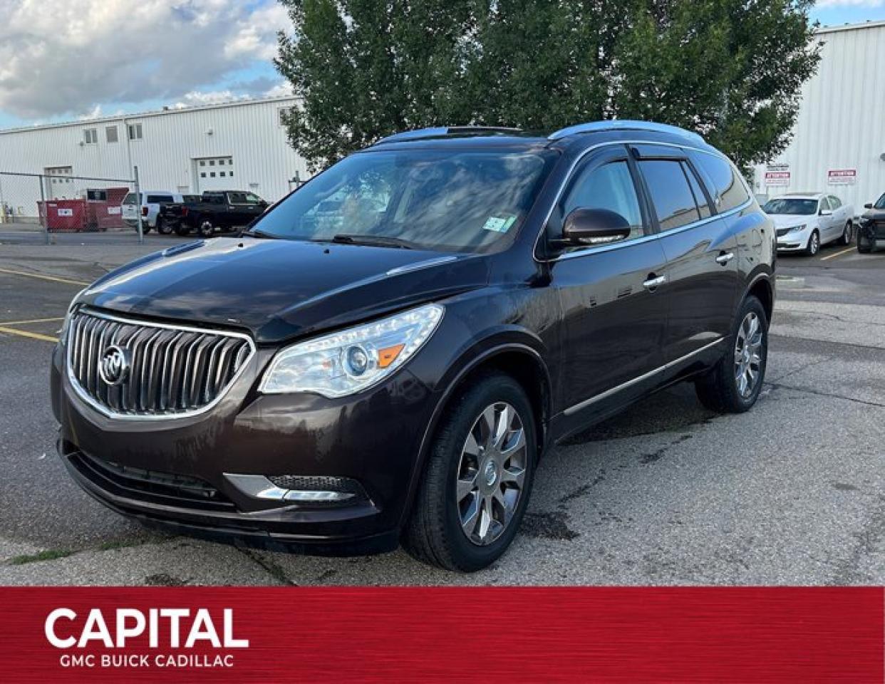 Planning on taking a road trip this year? Listen to music with the 6-speaker audio system that has a colour touch AM/FM/ SiriusXM radio with a CD player, making long drives more exciting. The BRONZE 2017 Buick Enclave was built to give you peace of mind. It has a AWD Gas V6 3.6L engine with three rows of first-class leather seating for you and your family. The front seats are heated with leather-appointed bucket seats and have power 8-way seat adjusters. The Enclave offers a variety of optional safety features like lane departure warning and forward collision alert features that are designed to alert the driver to potential hazards in order to help avoid certain front-end collisions. When backing up, a rear vision camera is conveniently displayed on the LCD screen, giving you a heads-up of whats behind you. It also has side blind zone alert that warns you when a vehicle is detected in your side-mirror blind spot. On cold days you can warm up your Enclave with a remote starter, and you can easily enter the vehicle using the keyless entry pad. While keeping your hands on the wheel and eyes on the road, Bluetooth connectivity has voice recognition that will allow you to make hands-free calls. Now that will impress your friends! This vehicle would be an excellent addition for any family! Contact us today to test drive this Buick Enclave Leather. Check out this vehicles pictures, features, options and specs, and let us know if you have any questions. Helping find the perfect vehicle FOR YOU is our only priority.P.S...Sometimes texting is easier. Text (or call) 306-801-9090 for fast answers at your fingertips!Dealer License #914248Disclaimer: All prices are plus taxes & include all cash credits & loyalties. See dealer for Details. Dealer Permit # 914248