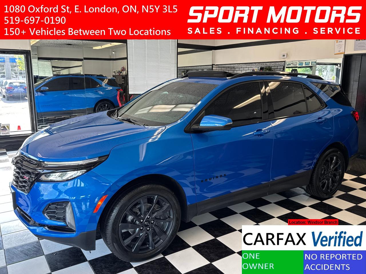 2024 Chevrolet Equinox AWD RS+Leather+Roof+BSM+ONE OWNER+CLEAN CARFAX
