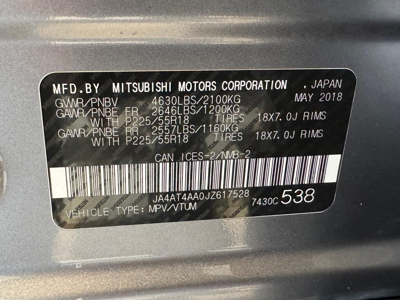 2018 Mitsubishi Eclipse Cross GT+New Tires+Brakes+Adaptive Cruise+Leather+Roof Photo108