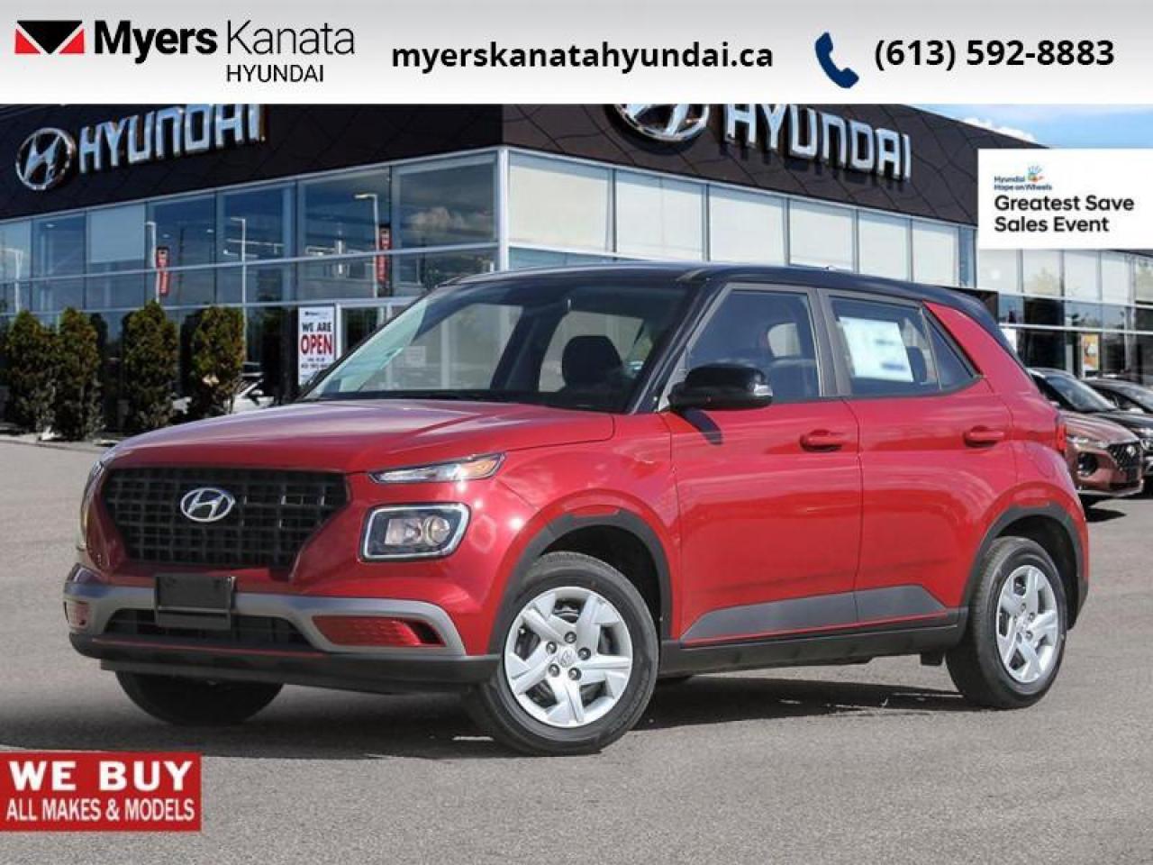 New 2025 Hyundai Venue Essential IVT  - Heated Seats - $89.06 /Wk for sale in Kanata, ON