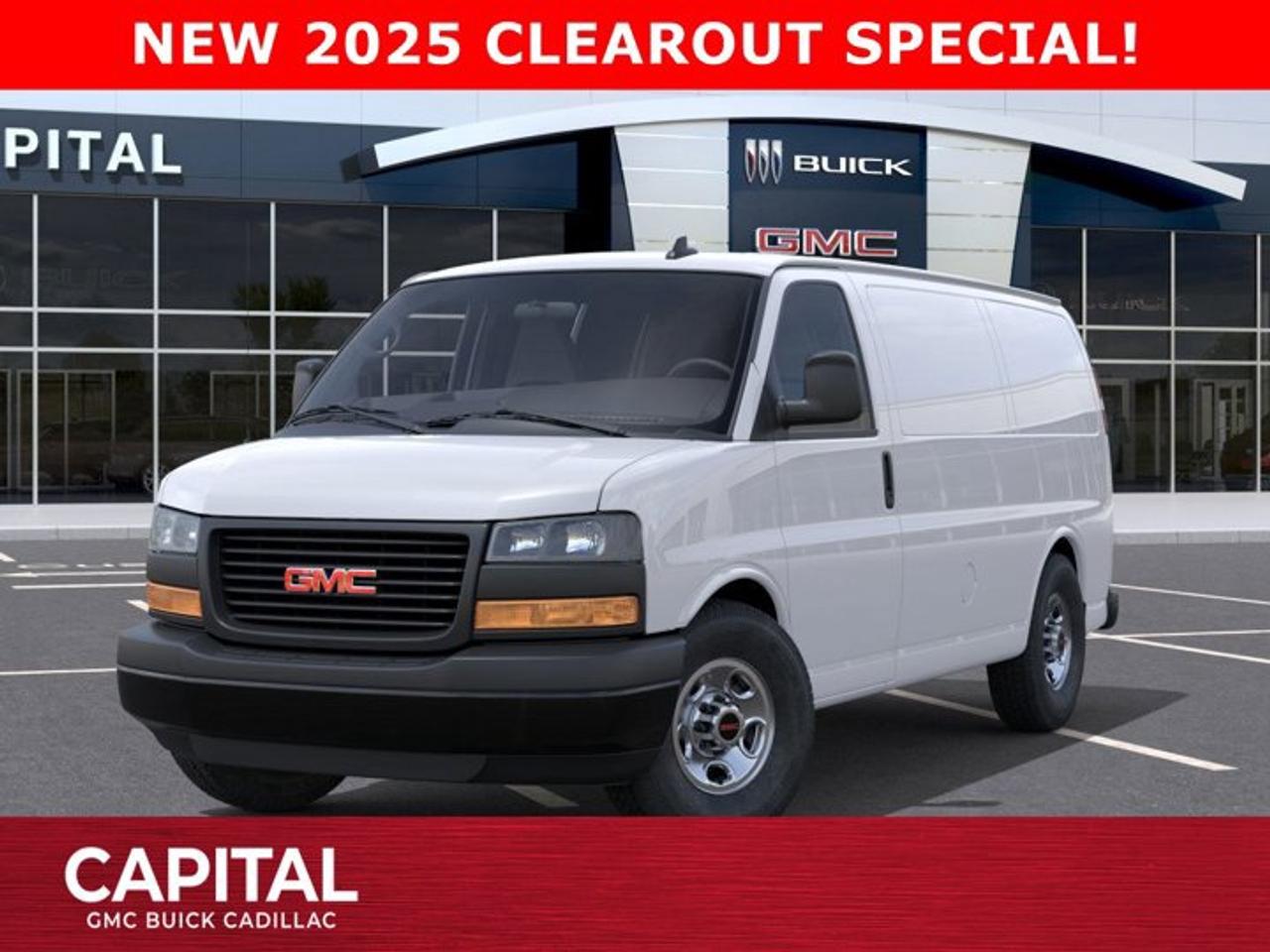 This 2025 GMC Savana Cargo Van in Summit White is equipped with RWD and Gas V8 6.6L/ engine.Check out this vehicles pictures, features, options and specs, and let us know if you have any questions. Helping find the perfect vehicle FOR YOU is our only priority.P.S...Sometimes texting is easier. Text (or call) 306-801-9090 for fast answers at your fingertips!Dealer License #914248Disclaimer: All prices are plus taxes & fees. See dealer for Details. Dealer Permit # 914248 See dealer for Details.