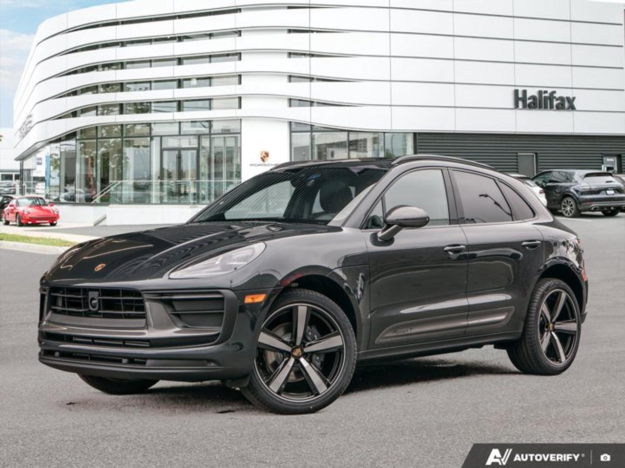This 2026 Porsche Macan T, now a Service Loaner at Porsche Of Halifax, is finished in Volcano Grey Metallic with a Leather Interior in Black with deviated stitching in Chalk and is equipped with a PDK transmission.Included: Unlimited Kilometer Warranty until May, 2032, Prepaid maintenance until May, 2029.*Powertrain and Drivetrain*PDK transmissionPorsche Active All-Wheel Drive*Exterior*Volcano Grey MetallicPanoramic Roof System21 Exclusive Design Sport Wheels in High Gloss BlackAll-season tyres for 21-inch wheelsLED Headlights incl. Porsche Dynamic Light System Plus (PDLS+)Roof Rails in High Gloss BlackExclusive Design Fuel CapTrailer Hitch without Tow BallUnder Door Puddle Light Projectors*Interior and Seating*Leather Interior in Black with deviated stitching in ChalkPower Seats (14-way) with Memory PackageVentilated Seats (Front)Heated Seats (Rear)Electric Steering Column*Technology and Driver Assistance*BOSE® Surround Sound SystemLane Change Assist (LCA)Preparation for Porsche DashcamThis Macan T is configured with a balance of driver-focused handling characteristics, comfort features, and Porsche design elements suited for everyday driving.Visit www.porscheofhalifax.com or call (902)453-8800 to speak with a Porsche Sales Executive.