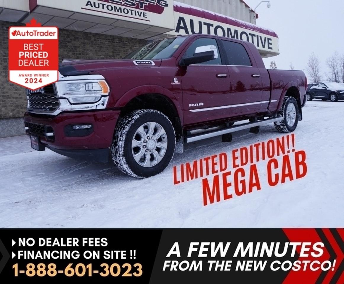 *** Dealer arranged financing on site! Quick, Simple,  no calls or waiting on bank appointments required!! Drive away today ***   NO ADMINISTRATION FEES!! 

LOW KMS CUMMINS!! WITH 9900GVW (NO ANNUAL SAFETY) TRULY STUNNING, WITH ONLY 57K KMS!! LOADED TOP OF THE LINE WITH ALL THE RIGHT STUFF!! VERY HARD-TO- FIND, TOP OF THE LINE FULLY EQUIPPED LIMITED EDITION RAM 2500 MEGA CAB CUMMINS DIESEL 4X4 - THIS IS AN ABSOLUTE LUXURY/SPORT TRUCK THAT CAN HAUL ALMOST ANYTHING IN STYLE WITH ALL THE CREW AND/OR FAMILY!

- 6.7L Cummins Turbo Diesel (370hp and 850 lb-ft torque) 
- 6 Speed Automatic Transmission 
- Auto 2-Stage 4x4 Transfer Case
- Antispin differential rear axle
- Premium Limited Edition Black leather interior
- Heated / Cooled seats and heated steering wheel
- Memory 8-Way Power Drivers and 8 -Way Power Passenger seat 
- 5 Passenger Seating with Full Size Center Console 
- Second Row Heated Seats with 2-USB Inputs and 400W 110 Volt Inverter (Regular Plug-In)
- Dual Zone Auto Climate Control with Full Touchscreen Controls
- Uconnect 12 Package with Huge 12" Touchscreen with Navigation
- Premium Satellite radio, AUX and USB inputs
- Apple Car Play and Android Auto Audio Streaming
- 9 Alpine speakers with subwoofer
- Wireless charging
- Key-less Go Proximity Keys with Push Button Start
- Factory Remote Start 
- Blind Spot monitoring w/cross path detection
- Back up Camera with high mount cargo camera
- Full length wheel-to-wheel running boards
- Factory tow package 
- Factory Brake Controller & Exhaust Brake 
 - 220 Amp Alternator
- Factory Spray-In Box Liner 
- Full LED lighting
- Chrome appearance pkg 
- Premium Limited Edition 20" Alloys 
- So MUCH more ...

DO NOT HESITATE, VERY LOW MILEAGE CUMMINS THAT ARE VERY VERY HARD TO FIND!! YOU CAN TOW AND CARRY ALL THE BIG STUFF WITH ALL THE CREW IN STYLE WITHOUT SACRIFICING OPTIONS ... OVER $110,000 NEW... THATS WHAT THIS TRUCK WOULD COST NEW TO REPLACE TODAY!  TODAY YOU CAN GET A LOADED LIMITED EDITION MEGA CAB 6.7L CUMMINS DIESEL 4X4 AT A HUGE DISCOUNT FROM NEW. VERY LOW KMS 2022 Ram 2500 LIMITED Mega Cab 6.7L CUMMINS TURBO DIESEL 4X4 - What a rare find! Loaded with options including the 6.7L CUMMINS TURBO DIESEL producing 370hp and 850ft/lbs of TORQUE and Uconnect 12 with the massive 12" touchscreen with factory Navigation. We cant even begin to list all the options. Thankfully we have the build sheet in case we missed anything. This truck is sharp and flawless in all respects with pride of ownership evident, especially with the great CLEAN 1-owner LOW KM Western (SK) Canadian history. 


Comes with a Manitoba Safety Certification, and we have many Extended Powertrain warranties available on your vehicle purchase up to 10-year coverage (on eligible vehicles see dealer for details). Financing on site with Zero down financing OAC. Trades accepted. View at Winnipeg West Automotive Group, 5195 Portage Ave. (only a couple of minutes past the new Costco) Dealer permit # 6007, Call now 1(888) 601-3023. This Car is located in Winnipeg Manitoba,  however we can have it shipped anywhere in North America relatively inexpensively.