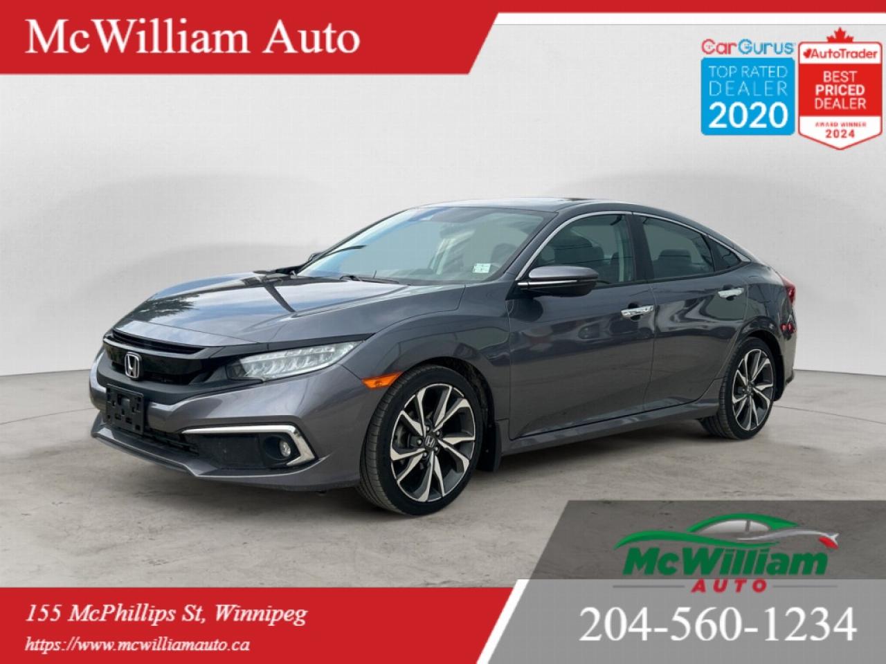 Used 2020 Honda Civic Sedan Touring |Wireless Charging | HTD Seats | Back up Cam | for sale in Winnipeg, MB