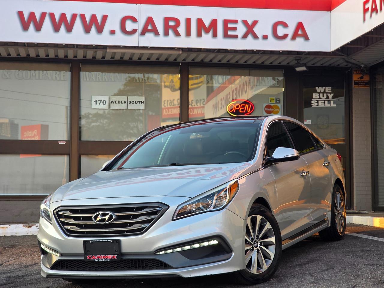 Great Condition, One Owner Hyundai Sonata Sport Tech! Equipped with Leather Seats, Heated Front and Rear Seats, Heated Steering Wheel, Navigation System, Dimension Premium Sound, Panoramic Sunroof, Backup Camera, Blind Spot Monitoring, Bluetooth, Cruise Control, Touchscreen Display, Dual-Zone Automatic Climate Control, Power Drivers Seat with Lumbar Support, Push Button Start, Alloy Wheels, LED Daytime Running Lights, and Power Group.