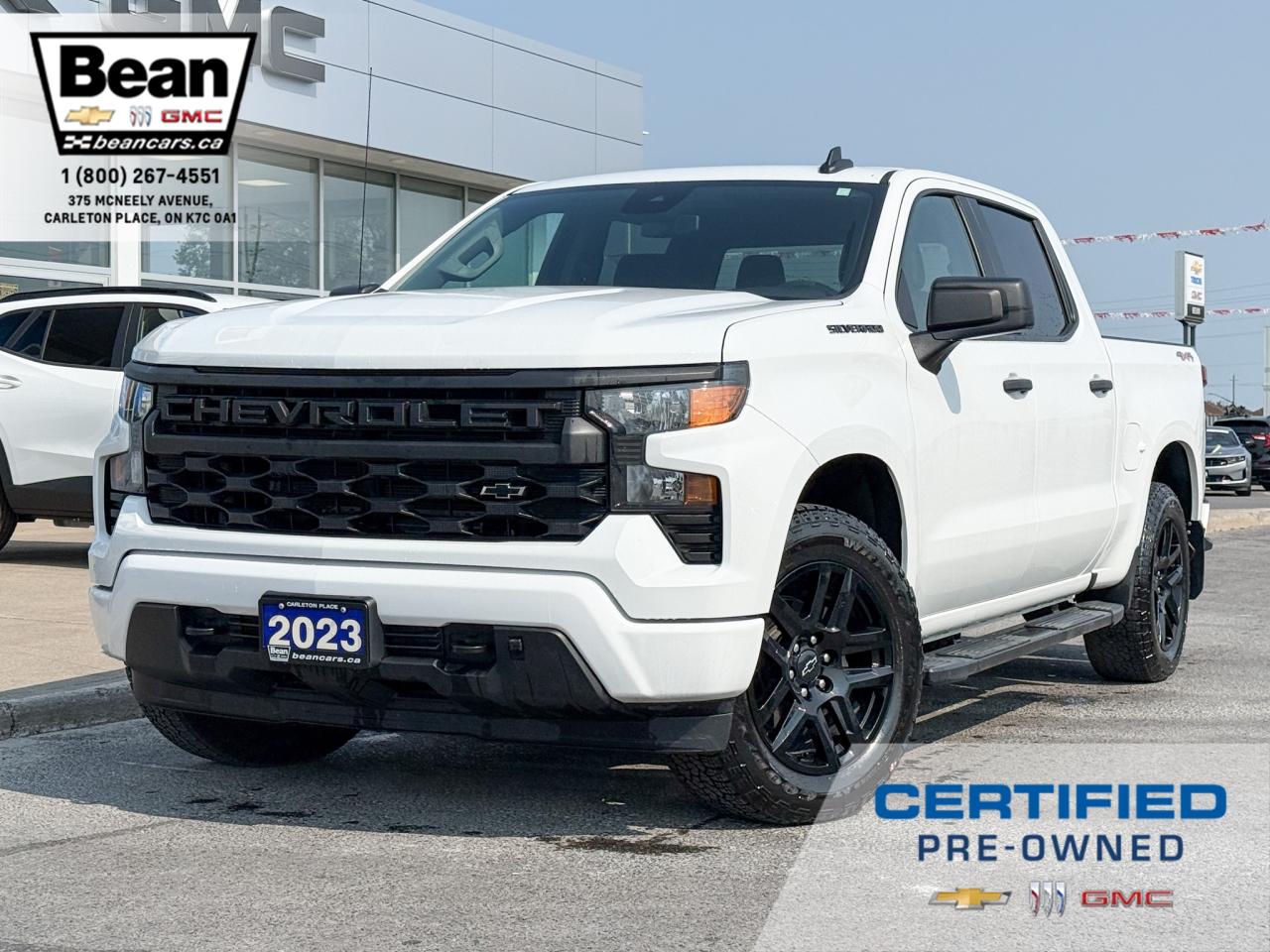 Used 2023 Chevrolet Silverado 1500 Custom CLEAN CARFAX, 2.7L 4CYL TURBOMAX, CREW CAB SHORT BOX CUSTOM 4X4, TRAILERING PACKAGE, BLACK OUT PACKAGE, 6