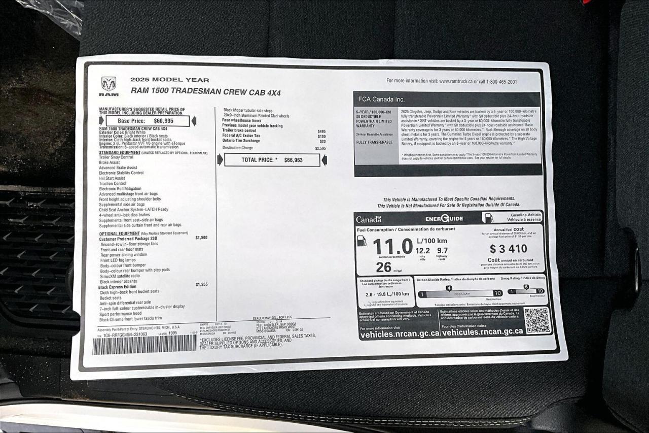 2025 RAM 1500 TRADESMAN CREW | Black Express Pkg | Buckets | V6 Photo