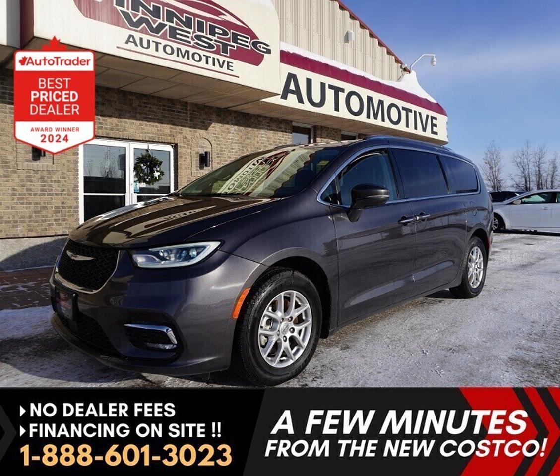 *** Dealer arranged financing on site! Quick, Simple,  no calls or waiting on bank appointments required!! Drive away today ***   NO ADMINISTRATION FEES!!

GREAT VALUE AND VERY CLEAN 7-PASSENGER PEOPLE MOVER, LOADED WITH ALL THE GREAT OPTIONS AND FEATURES LIKE THE BEAUTIFUL BLACK LEATHER SEATING THAT IS OF COURSE HEATED, SECOND ROW CAPTAIN CHAIRS AND BEST OF ALL IT IS WELL CARED FOR AND IMMACULATELY CLEAN WESTERN CANADIAN VAN! MUST SEE 2021 CHRYSLER PACIFICA TOURING-LUXURY MODEL, FULLY LOADED 7-PASS VAN!!   

- 3.6L Pentastar V6 with Stop/Start Fuel Saver 
- 9-Speed automatic 
- Electronic Stability Control
- Hill Start Assist
- Power heated leather Sport Bucket seating with full center console 
- Memory drivers seating with heated steering wheel
- Second Row Captains Chairs with Stow and Go and in-Floor storage
- 3rd rear seating (7-passenger and Stow and Go) 
- Tri zone auto climate control with rear air and heat 
- Second row power windows
- Power lift gate
- Dual power sliding doors
- Keyless entry
- Factory remote Start 
- Rain-sensing windshield wipers
- Blind Spot Monitoring and Rear Cross Path Detection
- Forward Collision Warning with Active Braking
- Pedestrian Emergency Braking
- 7-inch full color customizable in-cluster display
- Premium u-Connect 5 with 10.1-inch full color customizable 
- Apple Carplay and Android Projection
- Google Android Auto
- Hands-free phone and audio
- Back up camera 
- Rear park sensors 
- Aluminum Sport Wheels on A/S tires
- Read below for much more info... 

MUST SEE! LOW KMS AND TOP OF LINE, LOADED WITH ALL THE RIGHT FACTORY OPTIONS!! Exceptionally clean & very sharp Western Canadian lease return, this 2021 Chrysler Pacifica Touring-L (luxury edition) is dazzling inside and out, oozing with Luxury and loaded with all options. Beautifully finished in Granite Crystal Metallic over the amazing Black Leather interior. A very sophisticated 7-passenger people mover that rivals most luxury automobiles. The Touring-L is fully equipped with all factory options including the newest technology for Safety, comfort, convenience, and performance. This is a must have/must see luxury van - truly stunning. Fully loaded with the 287 HP Flex Fuel 3.6L Pentastar V6 with Stop/Start Fuel Saver feature, Front Power heated leather Sport Bucket seating, with heated steering wheel, second row captains chairs (Full Stow N Go feature), tri-zone auto climate control with rear heat and air conditioning (Full Stow N Go feature), 3rd rear seating (7 pass seating), u-Connect 5 with the new full color 10.1-inch screen, with apple Carplay, Android Projection and built in Alexa, Factory Navigation, air/tilt/cruise/PW/PL, fully auto Tri-Climate Control with rear heat/air, full Safety suite including Advanced Brake Assist, Lane Departure Warn/Lane Keep Asst., Fwd Collision Warn/Active Braking, Adaptive Cruise Control w/Stop & Go, Camera, Rear Park Asst w/Stop, keyless remote entry & start, factory remote start, Remote power sliding side doors and rear hatch, Side curtain airbags, dark privacy glass, traction control, Auto lamps, OEM Alloy Sport Alloys wheels on A/S tires, and so much more! Gorgeous vehicle that meet all your discriminating needs for work or pleasure with all the family.


Comes with a Manitoba Safety Certification, and we have many Extended Powertrain warranties available on your vehicle purchase up to 10-year coverage (on eligible vehicles see dealer for details). Financing on site with Zero down financing OAC. Trades accepted. View at Winnipeg West Automotive Group, 5195 Portage Ave. (only a couple of minutes past the new Costco) Dealer permit # 6007, Call now 1(888) 601-3023. This Car is located in Winnipeg Manitoba,  however we can have it shipped anywhere in North America relatively inexpensively.