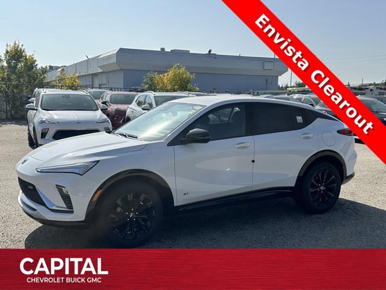 This Buick Envista delivers a Gas 1.2L/ engine powering this Automatic transmission. TRANSMISSION, 6-SPEED AUTOMATIC (STD), SPORT TOURING PREFERRED EQUIPMENT GROUP includes standard equipment, LPO, ALL-WEATHER FLOOR LINERS.*This Buick Envista Comes Equipped with These Options *ENGINE, ECOTEC 1.2L TURBO (GM-estimated 137 hp [102 kW] @ 5000 rpm, 162 lb-ft of torque [219 Nm] @ 2500-4000 rpm) (STD), ENGINE BLOCK HEATER, Wireless Apple CarPlay/Wireless Android Auto, Wipers, front intermittent, Windows, power, rear with Express-Down, Window, power, front passenger with Express-Down, Window, power, driver with Express-Down, Wi-Fi Hotspot capable (Terms and limitations apply. See onstar.ca or dealer for details.), Wheels, 18 (45.7 cm) Black painted aluminum, Wheel, spare, 16 (40.6 cm) steel.* Stop By Today *A short visit to Capital Chevrolet Buick GMC Inc. located at 13103 Lake Fraser Drive SE, Calgary, AB T2J 3H5 can get you a reliable Envista today!