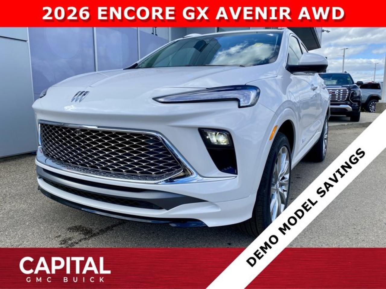 This 2026 ENCORE GX AVENIR is the definition of a luxury AWD SUV. With options like Avenir Technology & Convenience Packages, MASSIVE 11 diagonal HD color touchscreen, 360 Cam, Adaptive Cruise Control, Heated Seats, Heated Steering, Power Panoramic Sunroof, Rear Streaming Mirror, Back-Up Camera, Driver Confidence Package (All the safety features) and so much more... CALL NOWAsk for the Internet Department for more information or book your test drive today! Text 825-445-0521 for fast answers at your fingertips!AMVIC Licensed Dealer - Licence Number B1044900Disclaimer: All prices are plus taxes and include all cash credits and loyalties. See dealer for details. AMVIC Licensed Dealer # B1044900