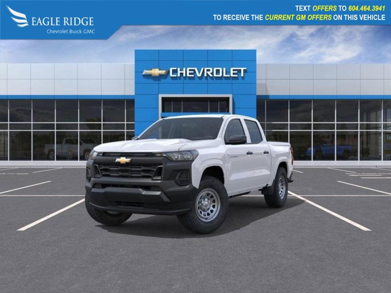 New 2026 Chevrolet Colorado WT Power windows/locks, 12V outlet11.3 touchscreen, Wireless Android Auto/Apple CarPlay, Bluetooth, WiFiAuto emergency braking, Lane keep assist, Pedestrian detection, HD rearview camera for sale in Coquitlam, BC
