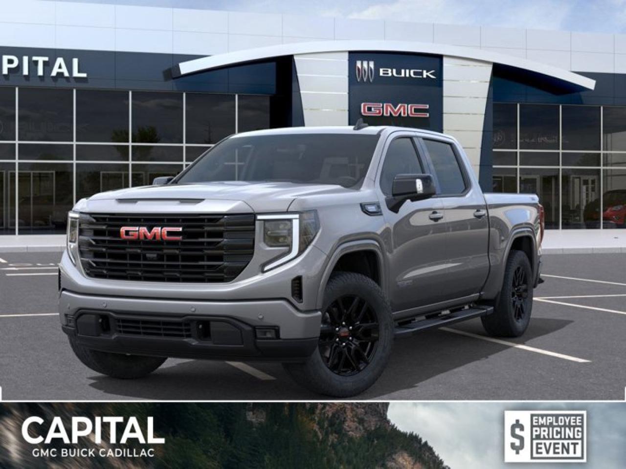 This 2026 GMC Sierra 1500 in Sterling Metallic is equipped with 4WD and Turbocharged Diesel I6 3.0L/183 engine.The Next Generation Sierra redefines what it means to drive a pickup. The redesigned for 2019 Sierra 1500 boasts all-new proportions with a larger cargo box and cabin. It also shaves weight over the 2018 model through the use of a lighter boxed steel frame and extensive use of aluminum in the hood, tailgate, and doors.To help improve the hitching and towing experience, the available ProGrade Trailering System combines intelligent technologies to offer an in-vehicle Trailering App, a companion to trailering features in the myGMC app and multiple high-definition camera views.GMC has altered the pickup landscape with groundbreaking innovation that includes features such as available Rear Camera Mirror and available Multicolour Heads-Up Display that puts key vehicle information low on the windshield. Innovative safety features such as HD Surround Vision and Lane Change Alert with Side Blind Zone alert will also help you feel confident and in control in the Next Generation Seirra.Key features of the Sierra Elevation include: Monochromatic look with black grille and vertical recovery hooks, 20 gloss black painted-aluminum wheels, Available x31 Off-Road package with integrated dual exhaust and all-terrain tires, Keyless open and start, and LED cargo box lighting.Check out this vehicles pictures, features, options and specs, and let us know if you have any questions. Helping find the perfect vehicle FOR YOU is our only priority.P.S...Sometimes texting is easier. Text (or call) 306-801-9090 for fast answers at your fingertips!Dealer License #914248Disclaimer: All prices are plus taxes & include all cash credits & loyalties. See dealer for Details.