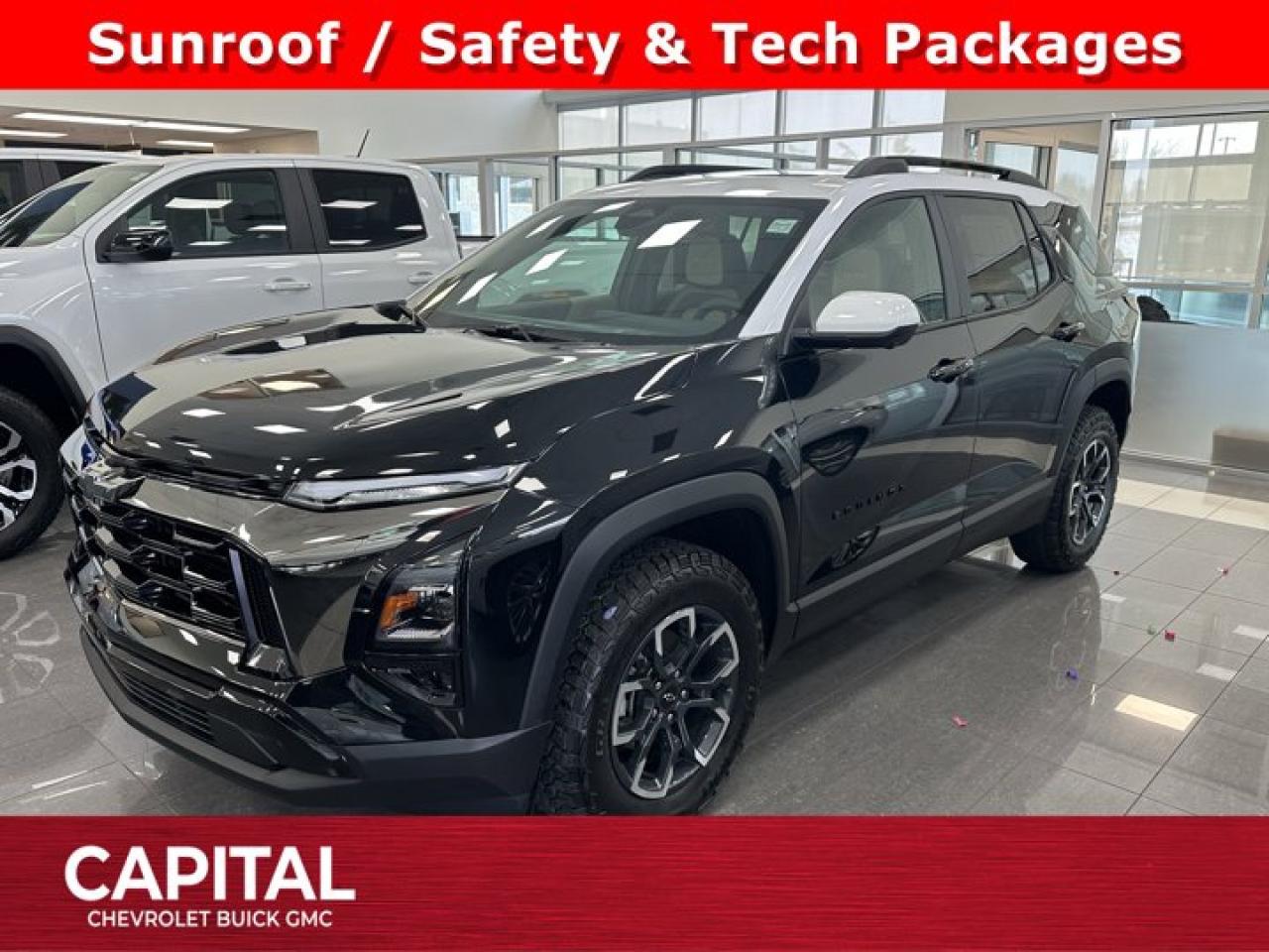 This Chevrolet Equinox boasts a Turbocharged Gas I4 1.5L/ engine powering this Automatic transmission. TRANSMISSION, 8-SPEED AUTOMATIC (STD), SUNROOF, POWER, DUAL GLASS, PANORAMIC, SLIDING with power sunshade, SUMMIT WHITE ROOF.*This Chevrolet Equinox Comes Equipped with These Options *SAFETY AND TECHNOLOGY PACKAGE includes (DRZ) Rear Camera Mirror, (T3U) front fog lamps, (UKK) Rear Pedestrian Alert, (UV2) HD Surround Vision and (UVX) Traffic Sign Recognition., LPO, FLOOR LINER PACKAGE Includes (RIA) All-weather floor liners, LPO, (RIS) Second Row All-weather mat, LPO and (VLI) Cargo mat, LPO., CONVENIENCE PACKAGE III includes (A7K) 8-way power front passenger seat adjuster, (KU1) ventilated driver seat (KU3) ventilated front passenger seat, (KA6) heated rear outboard seats, (AT9) 2-way power front passenger lumbar seat adjuster and (A45) memory settings , MOSAIC BLACK METALLIC, LPO, SECOND ROW ALL-WEATHER MAT, LPO, ALL-WEATHER FLOOR LINERS, ENGINE, 1.5L TURBO DOHC 4-CYLINDER, SIDI, VVT (STD), ENGINE BLOCK HEATER, ACTIV PREFERRED EQUIPMENT GROUP includes standard equipment, Wireless Phone Charging, for portable devices.* Stop By Today *Test drive this must-see, must-drive, must-own beauty today at Capital Chevrolet Buick GMC Inc., 13103 Lake Fraser Drive SE, Calgary, AB T2J 3H5.