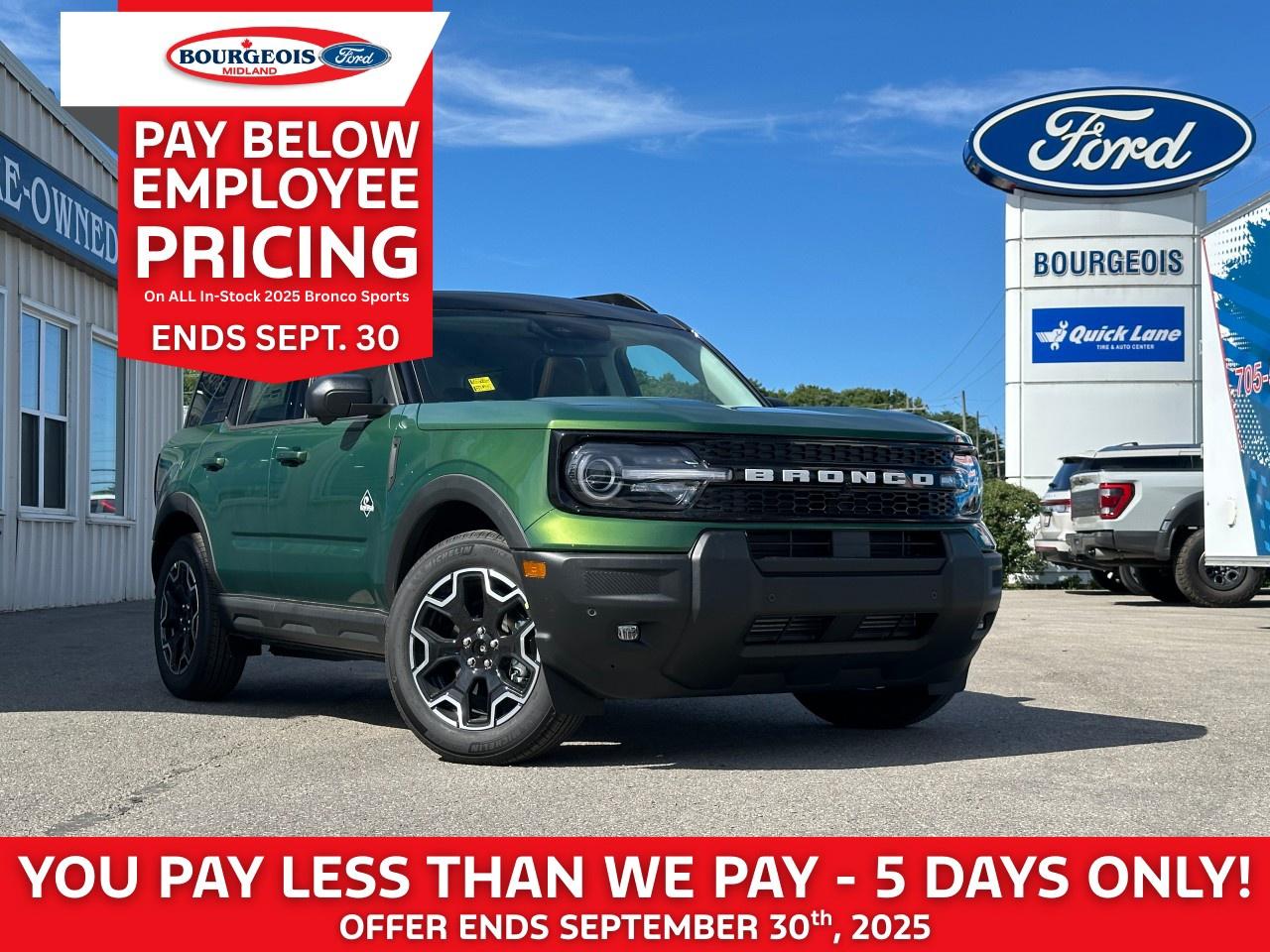 New 2025 Ford Bronco Sport Outer Banks 4X4 for sale in Midland, ON