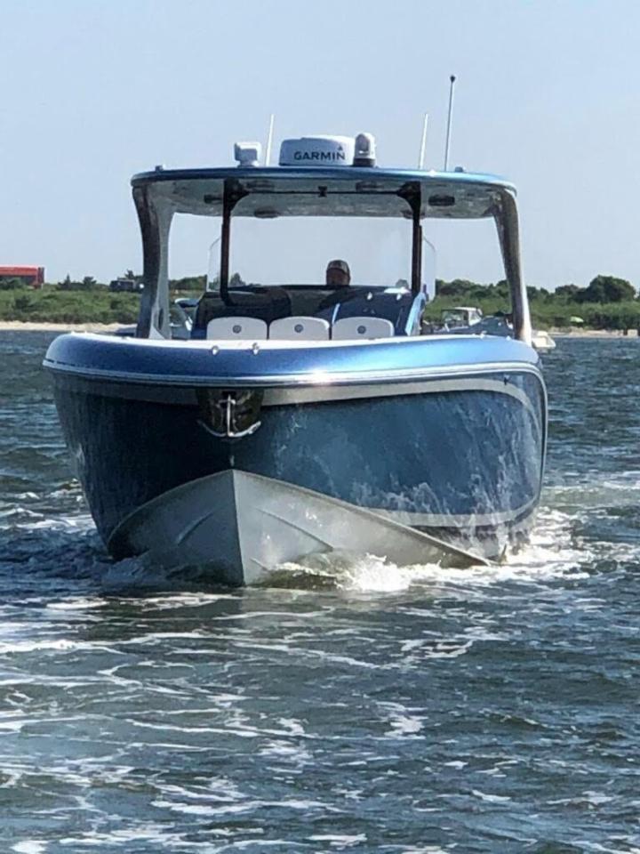 Used 2018 Mystic Powerboats M4200 Center Console Boat t boasts 3 Mercury 350 horsepower Outboards, dual Garmin screens, Auto Pilot, Night Vision, for sale in Sudbury, ON