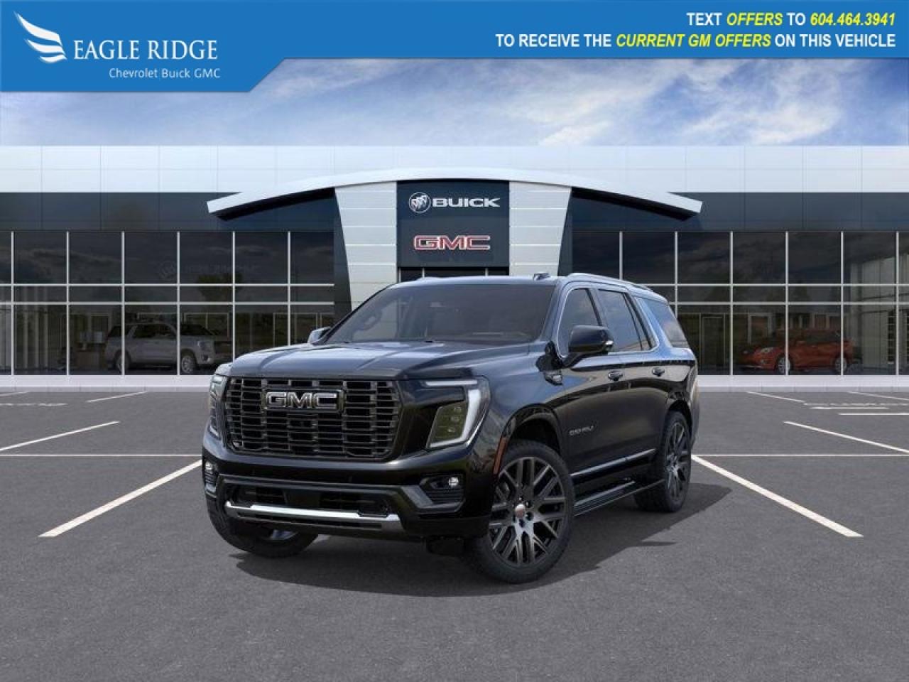 New 2025 GMC Yukon Denali Ultimate WiFi compatibility, wireless charging, wireless smartphone connectivity, Bose audio, rear media system, hands-free Super Cruise compatibility, digital rearview mirror, enhanced trailering assistance, for sale in Coquitlam, BC