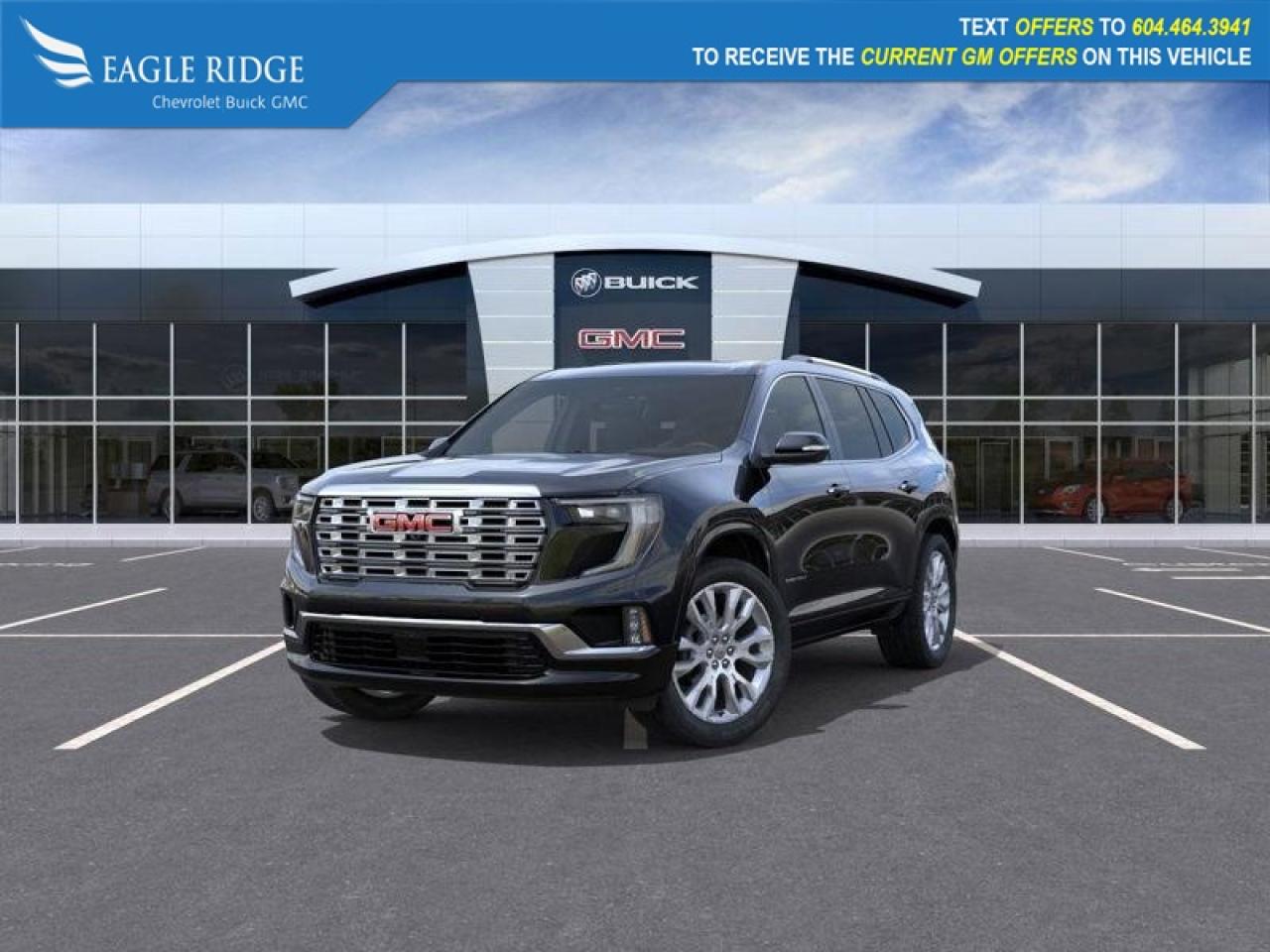 New 2026 GMC Acadia Denali 5-inch touchscreen, 11-inch digital driver display, Google Built-in, wireless Apple CarPlay and Android Auto, Bluetooth, Wi-Fi compatibility, voice control, head-up display for sale in Coquitlam, BC