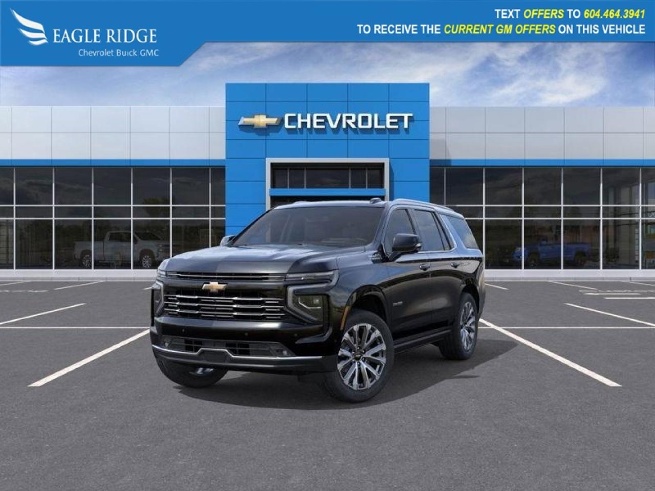 New 2025 Chevrolet Tahoe High Country 12-inch digital instrument cluster, 17.7-inch touchscreen, Google Built-in, wireless Apple CarPlay and Android Auto, Bluetooth, wireless charging, Wi-Fi compatibility for sale in Coquitlam, BC