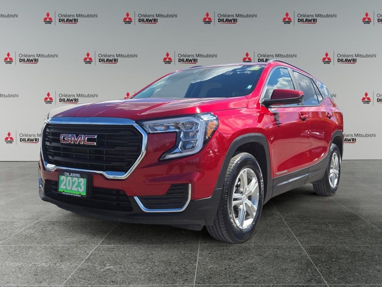 Presenting the 2023 GMC Terrain SLE AWD in an eye-catching red finish. This all-wheel-drive SUV is designed for confident handling, making it perfect for both city streets and adventurous getaways. The bold exterior, complemented by striking alloy wheels, promises to turn heads wherever you go. Inside, youll find a thoughtfully crafted interior featuring heated seats and mirrors for comfort in the colder months, alongside modern conveniences like power seats and windows. Stay connected on the go with advanced technology features including a backup camera, smart device integration, and a wi-fi hotspot. Safety takes precedence with lane assist and a range of driver assistance features, ensuring you and your passengers are well-protected at all times. This 2023 GMC Terrain SLE is ideal for families and individuals seeking a balance of style, capability, and cutting-edge technology. Contact our dealership today to learn more and schedule your test drive! Previous rental **ADVERTISED SALE PRICE IS BASED ON FINANCE PURCHASE**