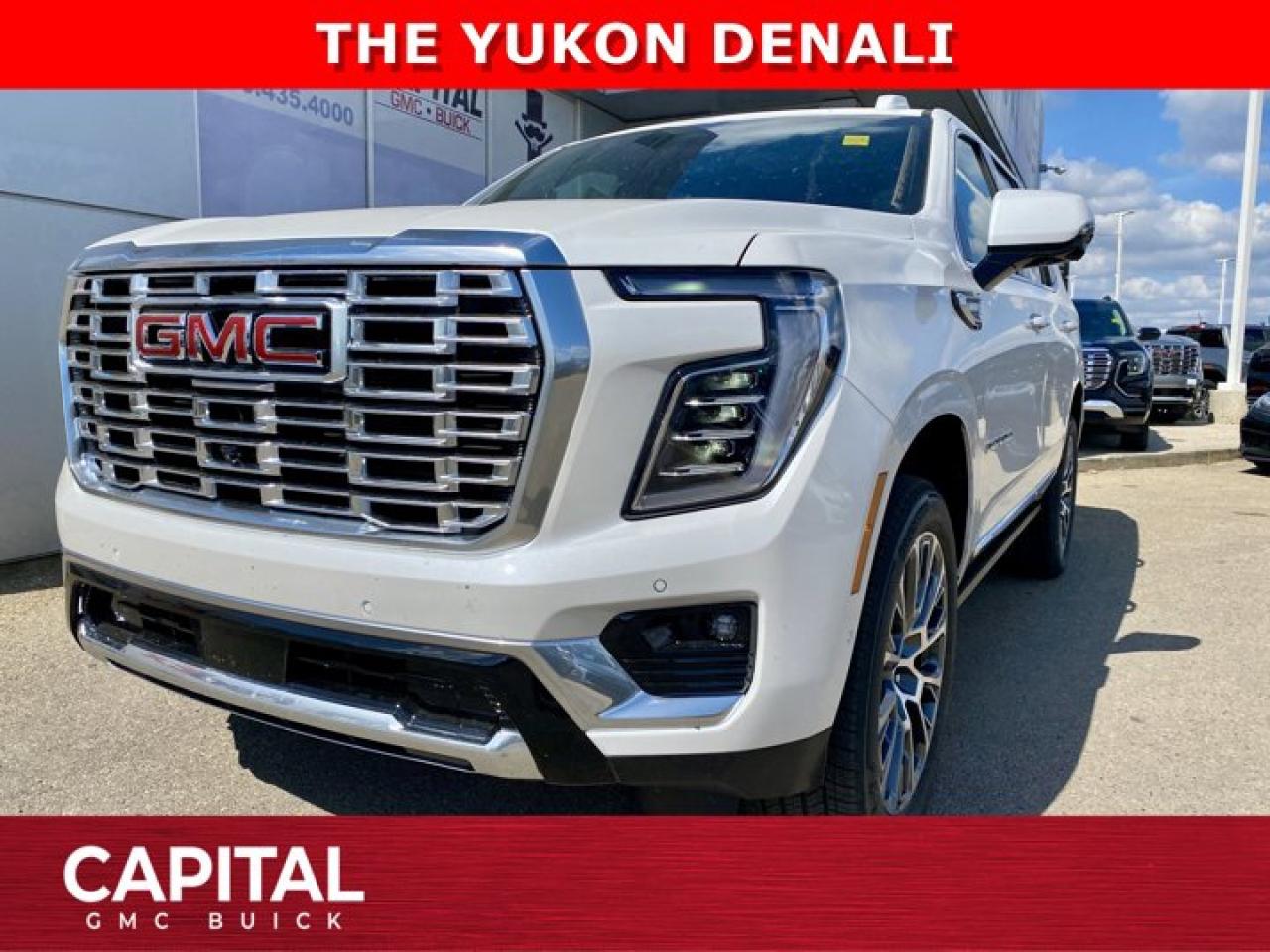 The Redesigned and Fully Loaded DENALI DIESEL comes equipped with options like 22 Inch Wheels, The Denali Reserve Package, Panoramic Sunroof Power Assist Steps, Heated and Cooled Seats, Dual Display Rear Media Screens, 15 Inch heads-up display, Super Cruise Handsfree Driving, 360 CAM, Rear Streaming Mirror, Magnetic Ride Control, MASSIVE 16.8 Inch Horizontal Touchscreen, Max Trailering Package and so much more.... Come and experience it for yourself at CAPITAL GMC BUICKAsk for the Internet Department for more information or book your test drive today! Text 825-445-0521 for fast answers at your fingertips!AMVIC Licensed Dealer - Licence Number B1044900Disclaimer: All prices are plus taxes and include all cash credits and loyalties. See dealer for details. AMVIC Licensed Dealer # B1044900