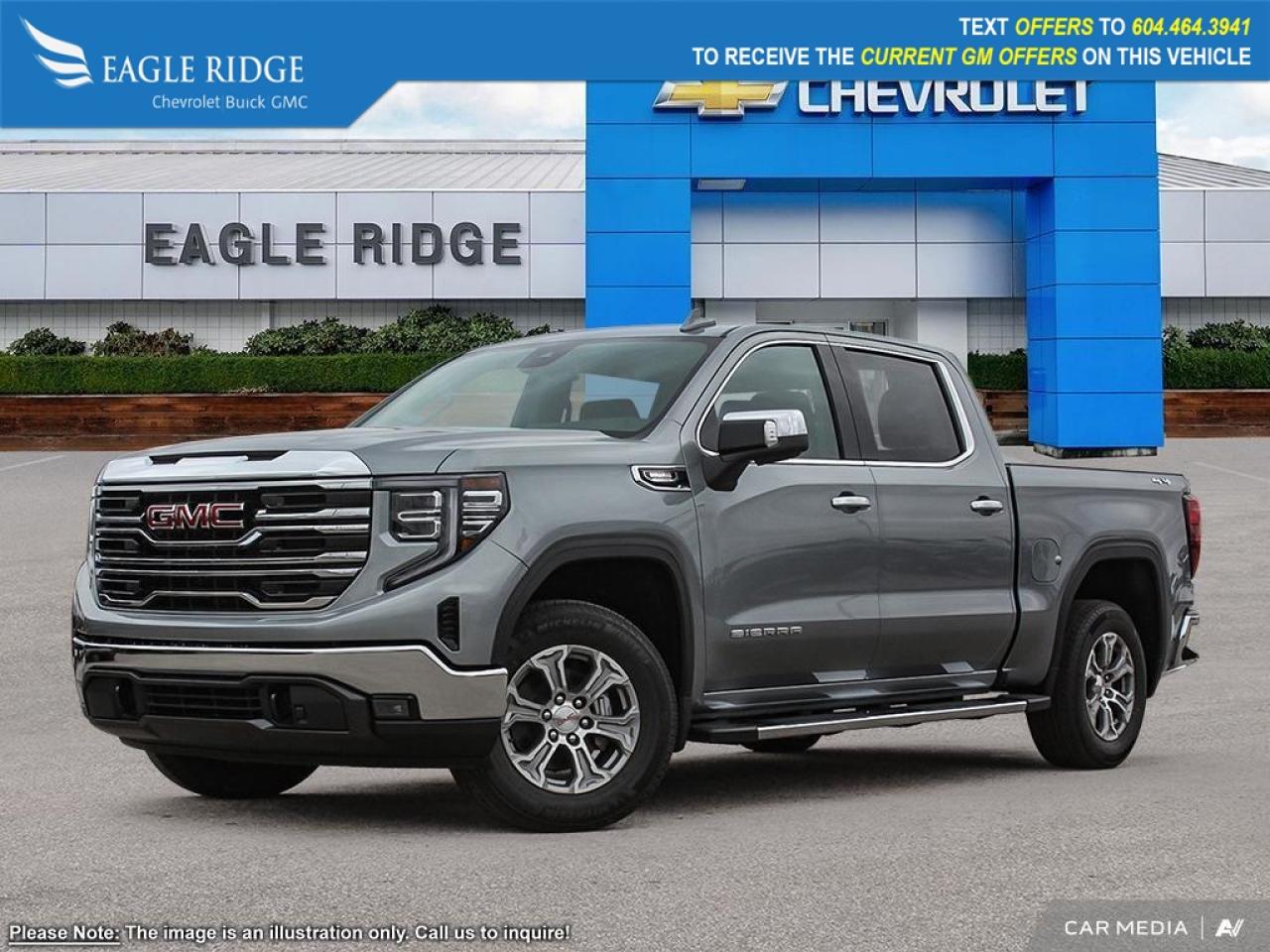 New 2025 GMC Sierra 1500 SLT power driver seat, memory settings for mirrors, keyless entry, remote vehicle start, automatic stop/start, lane keep assist, automatic emergency braking for sale in Coquitlam, BC