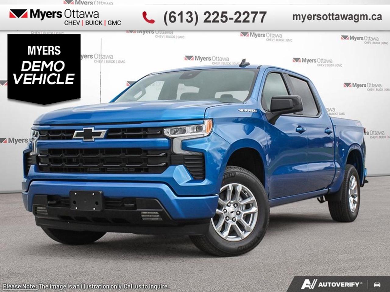 SPECIAL! EMPLOYEE PRICING ON NOW! Was $84010. Now $76202! $7808 discount until Aug 31!  <br> <br/>COMES WITH TONNEAU COVER AND SIDE STEP PACKAGE, 20 GLOSS BLACK ALLOYS, WHEEL HOUSE LINERS, CHEV TECH LINER<br><br> <br> This riptide blu metallic crew cab 4X4 pickup   has an automatic transmission and is powered by a  355HP 5.3L 8 Cylinder Engine.<br> <br> Our Silverado 1500s trim level is RST. <br><br> <br>To apply right now for financing use this link: <a href=https://creditonline.dealertrack.ca/Web/Default.aspx?Token=b35bf617-8dfe-4a3a-b6ae-b4e858efb71d&Lang=en target=_blank>https://creditonline.dealertrack.ca/Web/Default.aspx?Token=b35bf617-8dfe-4a3a-b6ae-b4e858efb71d&Lang=en</a><br> <br/>Weve discounted this vehicle $7808. See dealer for details. <br><br><br> Come by and check out our fleet of 40+ used cars and trucks and 150+ new cars and trucks for sale in Ottawa.  o~o