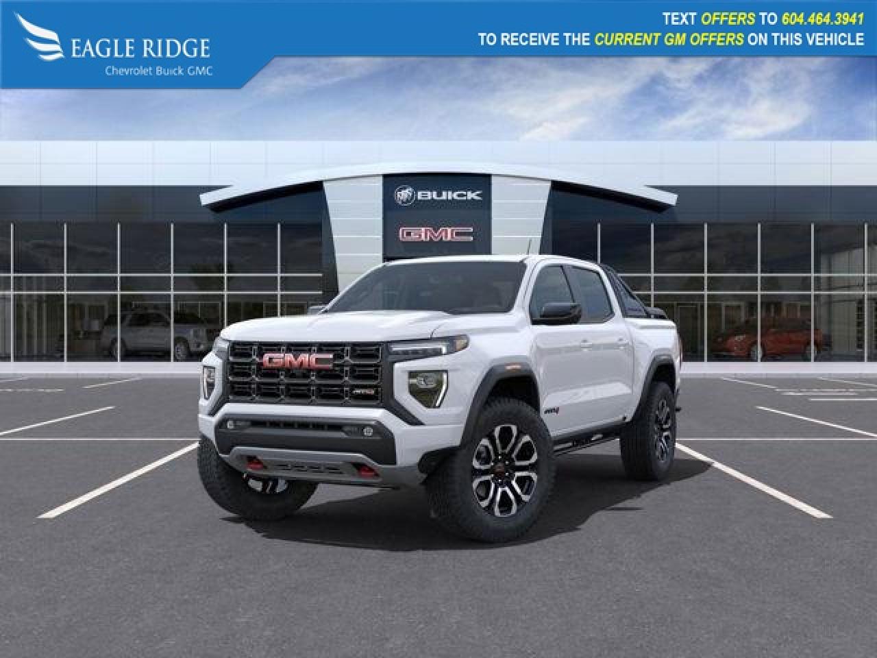 New 2025 GMC Canyon AT4 Forward Collision Alert, and Automatic Emergency Braking. Blind Zone Steering Assist, 310HP Turbo Engine, Off-Road Performance Display, High-Definition Rear Vision Camera† with Hitch View, and Premium for sale in Coquitlam, BC