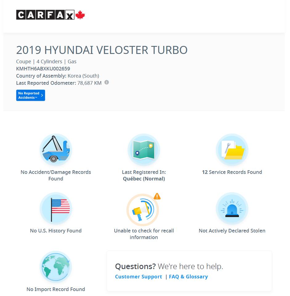 2019 Hyundai Veloster Turbo+New Tires+Wheels+Roof+BSM+CLEAN CARFAX Photo