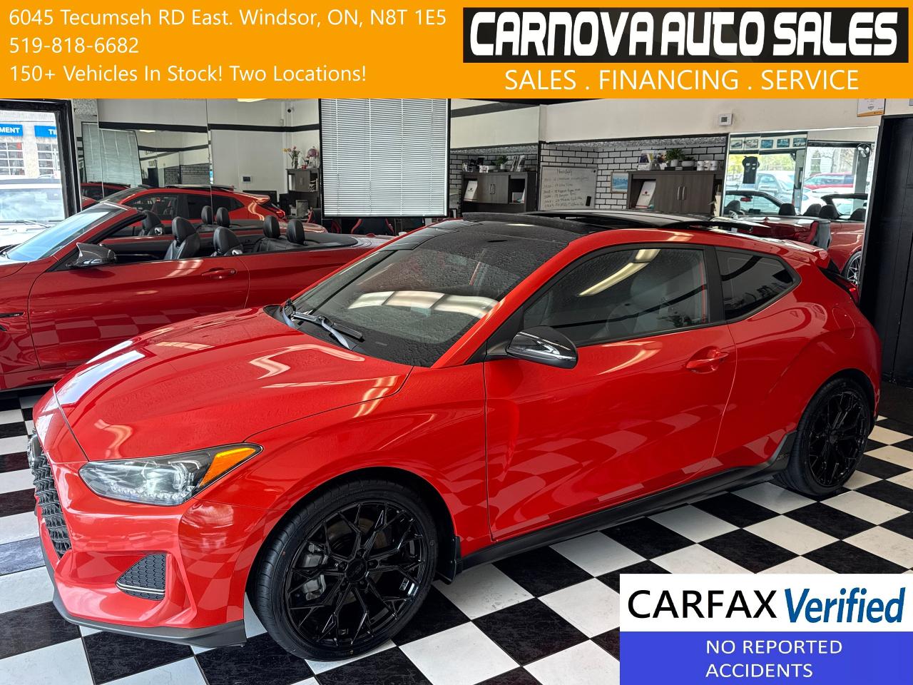 Used 2019 Hyundai Veloster Turbo+New Tires+Wheels+Roof+BSM+CLEAN CARFAX for sale in Windsor, ON