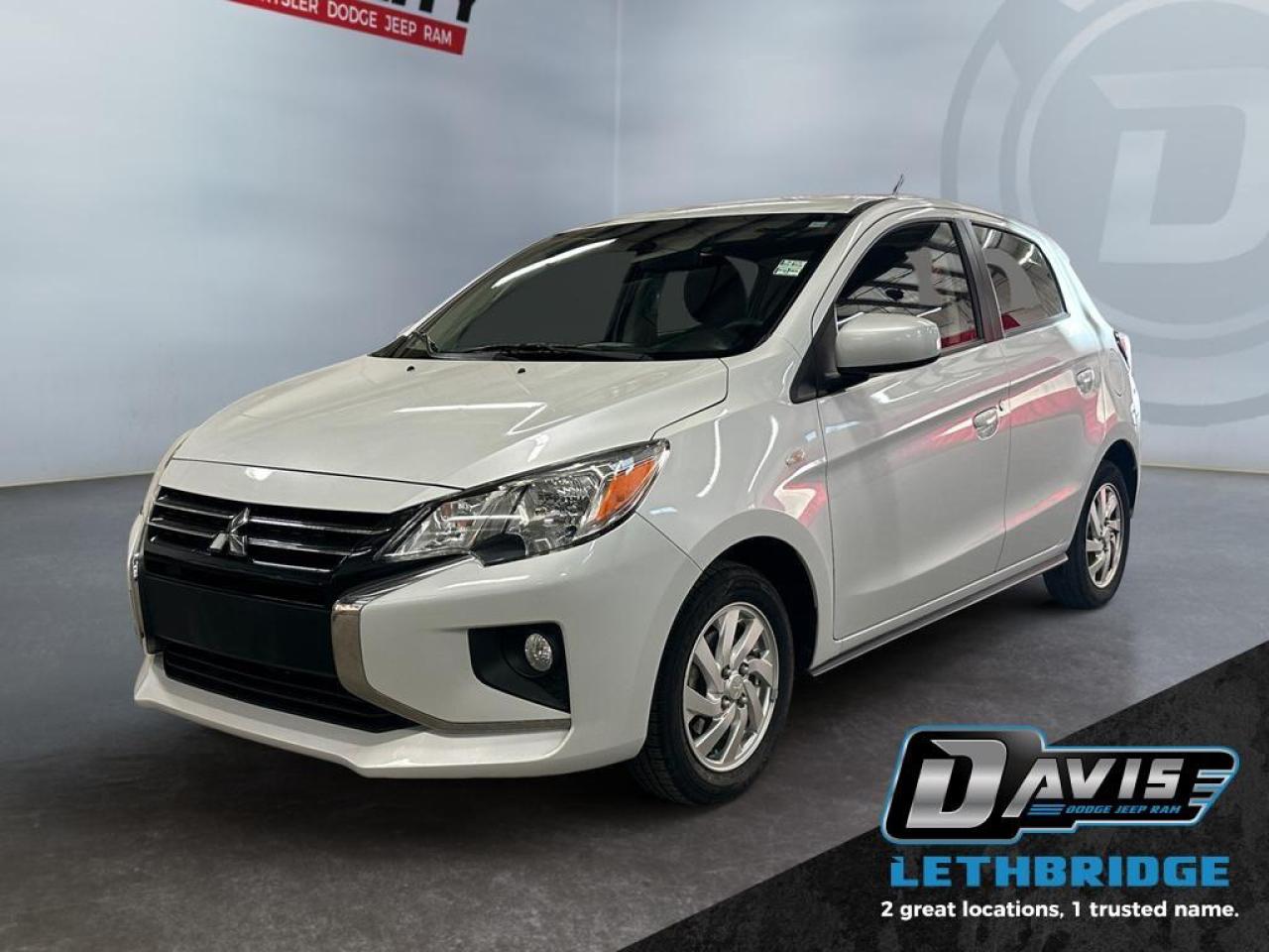 <b>Automatic - FWD - Bluetooth - Backup Camera - Fuel Efficient! <br /> <br /></b><br /> With top of class fuel efficiency and ergonomical packaging, the Mitsubishi Mirage is the epitome of practical fun! This 2022 Mitsubishi Mirage is for sale today in Lethbridge. <br /> <br />Cool, compact, and easy to drive, this Mitsubishi Mirage delivers a smart, fun driving experience that's designed for the fast-paced urban lifestyle. Packed with amazing technology, surprising performance and top of class fuel efficiency, this Mitsubishi Mirage is ready to put the fun into fun-sized. For a practical daily driver that's easy on fuel, is fun on the road, and still carries everything you need on your commute, check out this stylish and spacious Mitsubishi Mirage. This hatchback has 65,336 km. Stock number 40449 is White in colour. It has an Automatic transmission and is powered by a 78HP 1.2L 3 Cylinder Engine. <br /> <br /> Our Mirage's trim level is ES. This exceptional sub compact Mirage ES comes well equipped with plenty of safety and convenience features. These include active stability control, traction control and hill start assist, super bright LED taillights, 60/40 split rear seats, 7 standard airbags, automatic headlamps, a rear view camera, power mirrors and electronic power-assist steering for maximizing fuel efficiency. Stay connected with wireless streaming audio, a 140 watt 4 speaker audio system that features Bluetooth, USB input and steering wheel audio control plus much more. This vehicle has been upgraded with the following features: Streaming Audio, Rear View Camera, Power Mirrors, Steering Wheel Audio Control, LED Tail Lights.<br /> <br />To apply right now for financing use this link: <a href=https://www.bridgecitychrysler.com/pre-approval/ target=_blank rel=nofollow noopener noreferrer>https://www.bridgecitychrysler.com/pre-approval/</a><br /><br /> <br /><br />Locally Owned & Trusted for Over 35 Years  Bridge City Chrysler in Lethbridge, AB <br /><br /> At Bridge City Chrysler, weve proudly served the Lethbridge community for more than 35 years, offering an unparalleled car buying experience. Dont just take our word for itour Google reviews speak volumes about our commitment to exceptional service. <br /><br /> Delivery & At-Home Test Drives: Convenient options to suit your lifestyle. <br /><br /> Flexible Financing for Everyone: Get the vehicle you need with financing solutions tailored to your situation. <br /><br /> Full Mechanical Inspections & Professional Cleaning: Every vehicle is thoroughly inspected and cleaned before it hits our lot.<br /><br /> We take all makes and models on trade and offer competitive pricing with inventory that changes daily. Whether you're shopping for a Chrysler, Dodge, Jeep, RAM, or FIAT, our AMVIC Licensed dealership makes it easy to browse, buy, and drive away.<br /><br /> Located in Lethbridge, AB, we proudly serve customers in Fort Macleod, Taber, Claresholm, and Coaldale. Shop online or visit us today to experience the best in sales, service, and selection. Standard bank rates apply; taxes are additional.<br /><br /> Vehicle pricing offer shown expires 2026-01-31. <br /> Come by and check out our fleet of 80+ used cars and trucks and 130+ new cars and trucks for sale in Lethbridge. o~o