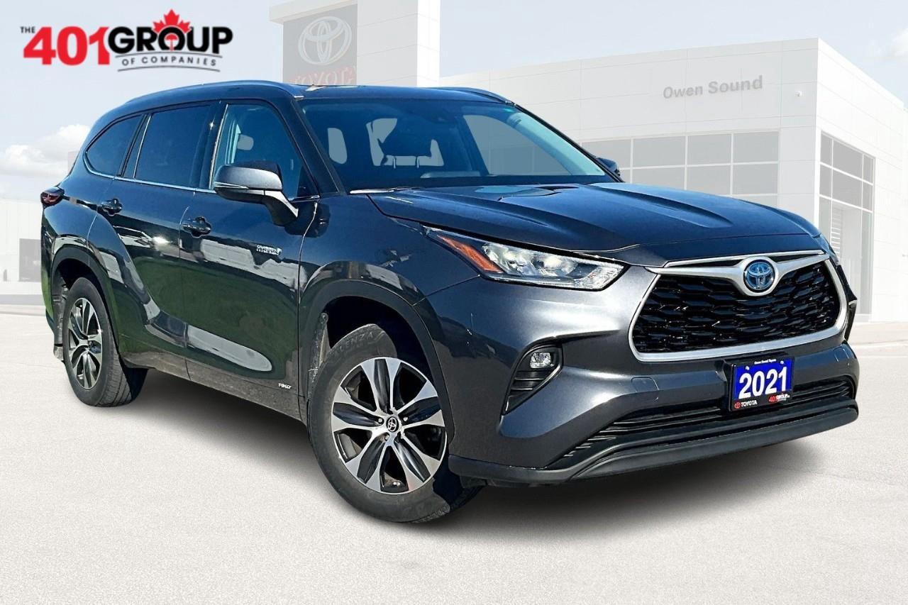 The 2021 Toyota Highlander Hybrid XLE combines family-friendly versatility with hybrid fuel efficiency, giving you the best of both worlds. This lease return with just 81,575 KM and a no-accident history is well-maintained and ready for its next owner.<br /><br />- Hybrid Powertrain Save on Fuel Costs<br />- XLE Trim Premium Comfort & Tech Features<br />- Lease Return / No Accidents clean and well cared for<br /><br />Key Features:<br /><br />- Toyota Hybrid System with excellent fuel economy<br />- 8-passenger seating with spacious interior and cargo flexibility<br />- Heated leather seats & heated steering wheel<br />- Sunroof for fresh air and natural light<br />- Apple CarPlay & Android Auto with large touchscreen<br />- Toyota Safety Sense: adaptive cruise control, lane keep assist, blind-spot monitoring<br />- Power liftgate & smart key with push-button start<br />- All-Wheel Drive for year-round confidence<br /><br />Why This Highlander Hybrid XLE?<br /><br />- Ideal for families needing space without sacrificing fuel economy<br />- AWD traction makes it reliable in Canadian winters<br />- Premium comfort and advanced safety for long road trips<br />- Non-smoker vehicle, clean inside and out<br /><br />This 2021 Toyota Highlander Hybrid XLE is the perfect eco-friendly family SUV, offering efficiency, technology, and Toyotas legendary reliability.<br /><br />Call today to book your test drive and see why the Highlander Hybrid is a top choice for Canadian families!