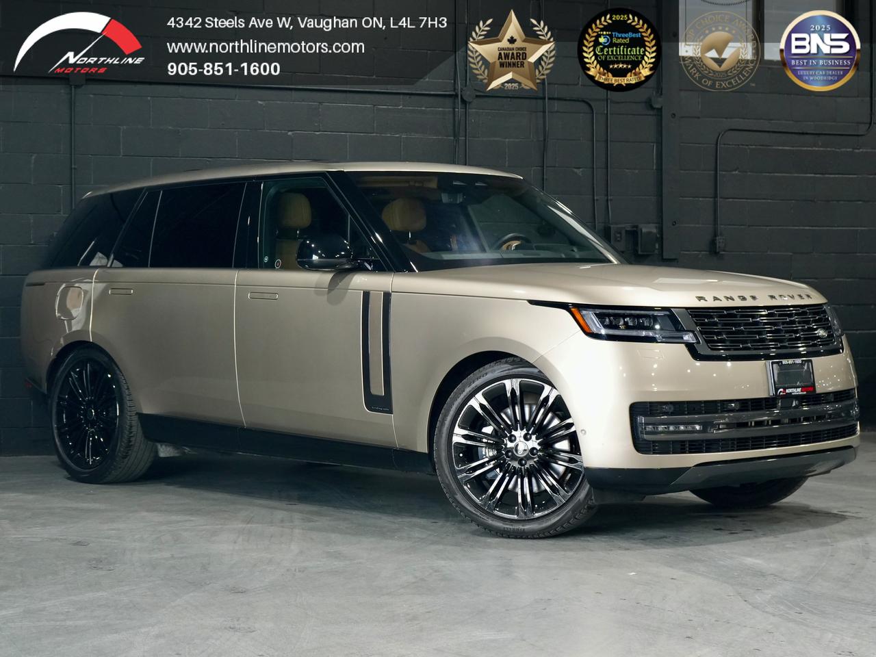 ***QUALIFY FOR A 4 YEAR WARRANTY ON OUR VEHICLES TODAY!!!

Vehicle Options Include: 
Panoramic Sunroof, Navigation, Heads-Up Display, Meridian Sound System, Anti-Theft System, 360 Degree Camera, Keyless Ignition and Entry, Eco Stop/Start, Heated, Ventilated, Memory and Massage Seats, Paddle Shifters, Front Collision Warning, Parking Asssist, Emergency Braking, Emergency Lane Keep Assist, Driver Condition Monitor, Rear Entertainment System, Rear Heated Seats, Power Liftgate, Apple CarPlay, Android Auto, Bluetooth Connectivity, Audio Voice Control

2023 Bronze on Beige Land Rover Range Rover Autobiography Long Wheel Base | AWD

Northline Motors is a 5 star, family-owned dealership that prides itself on strong family values and a commitment to excellence. As consecutive winners of the Peoples Top Choice Award in the GTA, recognized as one of the Top Three Best Dealers in Vaughan by Top Three Rated, named Best Canadian Business by the Canada Business Review Board, and accredited by the Better Business Bureau with an A+ rating, our dedication to quality truly stands out. Weve also been honored with the Readers Choice Award in Vaughan. Visit our website for weekly updates on our exciting inventory, or stop by our pressure free, friendly showrooms - coffee and tea are always on us-to experience luxury, comfort, and innovation firsthand. With over 12 years of industry experience, we understand your needs and work tirelessly to deliver an exceptional experience every time. Our competitive prices and extensive selection of premium vehicles are backed by full transparency, comprehensive vehicle history reports, extended warranties, and aftermarket services. Serving customers nationwide, we invite you to call or visit today and become part of the ever growing Northline family. 

Please note: Prices exclude applicable taxes and licensing fees. All vehicles, unless otherwise specified, can be certified for an additional $999; otherwise, as per OMVIC regulations, the vehicle is not drivable, certified, or e tested. 

Although every effort is made to ensure the information provided is accurate and up-to-date, we do not take responsibility for any errors, omissions, or typographical mistakes found on our pages, including vehicle options. Additionally, prices are subject to change without notice. To ensure you have the most up-to-date information, please contact our sales team.