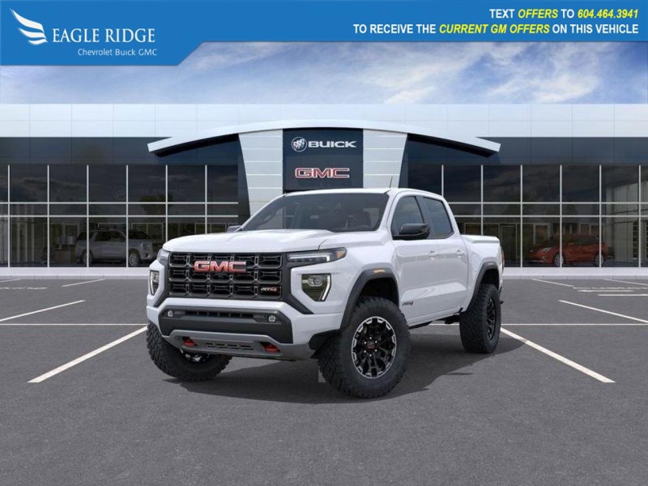 New 2026 GMC Canyon AT4 Forward Collision Alert, and Automatic Emergency Braking. Blind Zone Steering Assist, 310HP Turbo Engine, Off-Road Performance Display, High-Definition Rear Vision Camera† with Hitch View, and Premium for sale in Coquitlam, BC