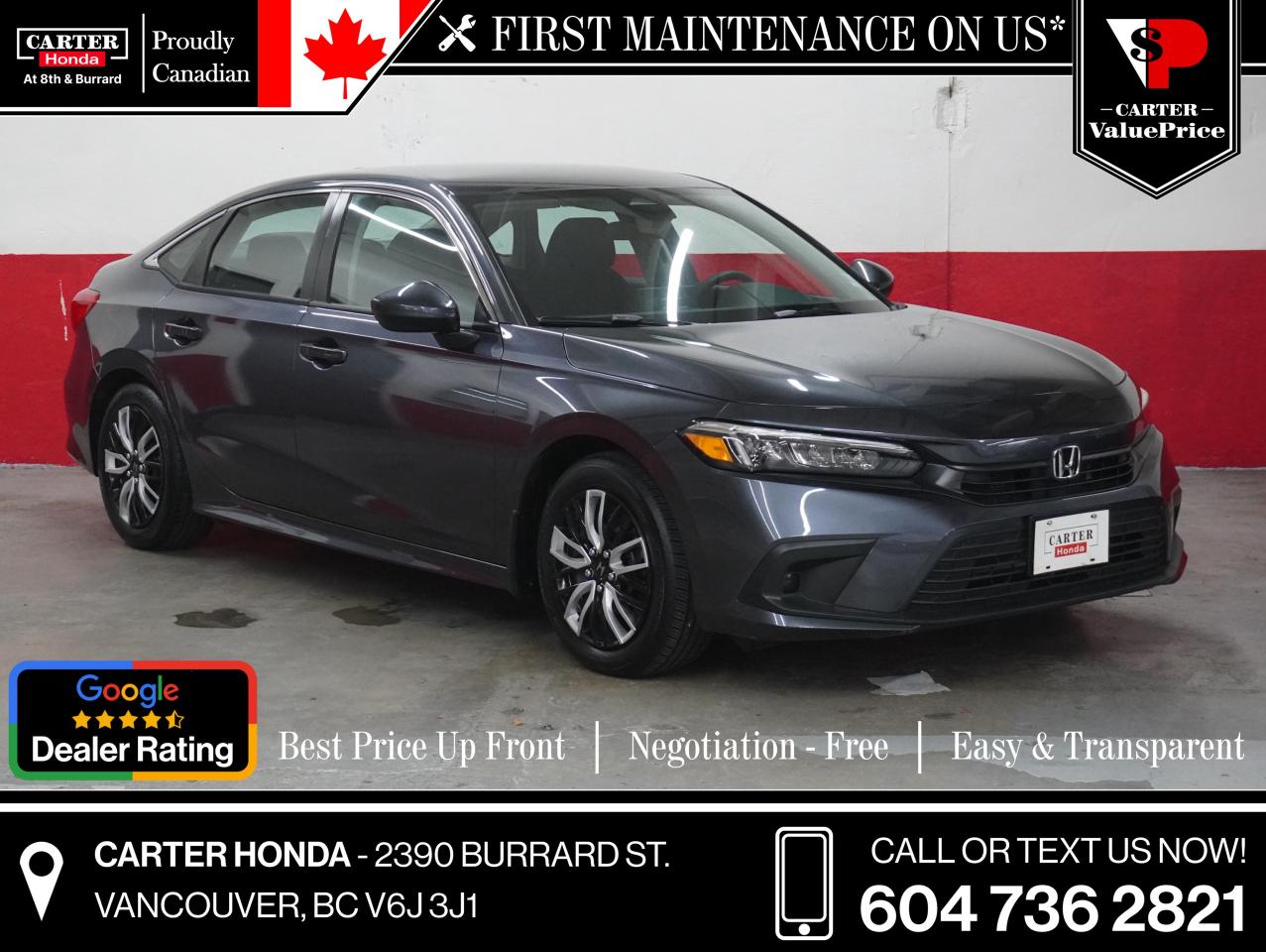 Used 2022 Honda Civic Sedan LX APPLE/ANDROID, RMT START, BACKUP CAM for sale in Vancouver, BC