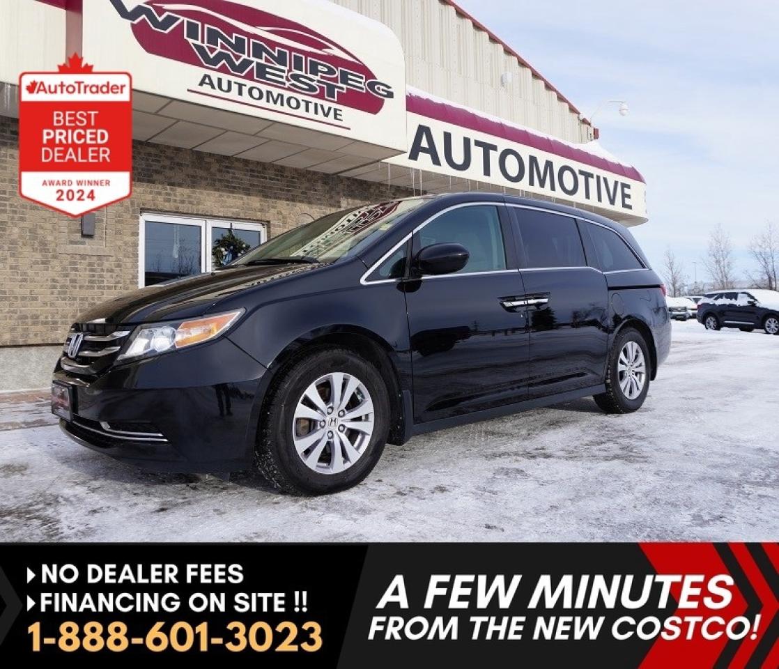 *** Dealer arranged financing on site! Quick, Simple,  no calls or waiting on bank appointments required!! Drive away today ***   NO ADMINISTRATION FEES!!

VERY HARD TO FIND, GREAT PRICE POINT & LOW KMS, LOCAL MANITOBA TRADE AND FULLY LOADED! WHAT A GREAT FIND, Excellent history and EXCEPTIONALLY CLEAN, VERY SHARP & FULLY LOADED 2017 HONDA ODYSSEY EX, LOADED, DVD ENTERTAINMENT, HONDA SAFETY AND SO MUCH MORE WITH GREAT LOOKS, SUPERB COMFORT AND HONDA RELIABILITY! 

- 3.5-litre, 24-valve, SOHC, i-VTEC&reg; V6 248HP and 250 ft lbs of torque 
- 6-Speed Auto Transmission w/grade logic control
- Power Heated Bucket seating with full 8 Passenger seating  
- Full Stow and Go seating (mid and rear seats) 
- Dual Power sliding side doors 
- Power and Handsfree rear Hatch 
- Premium Multi Media Audio System
- Sirius Satellite radio, Bluetooth audio connect 
- Bluetooth Handsfree Phone  
- Rear Entertainment center/ DVD 
- Rear Audio
- Full tri-zone auto climate control with rear heat/air 
- Brake Assist
- Forward Collision Warning (FCW) system3
- Lane Departure Warning (LDW) system3
- Vehicle Stability Assist (VSA&reg;) with Traction Control
- Keyless entry and push button start
- Chrome appearance package 
- Dark Privacy glass  
- Projector Headlamps
- Roof Racks
- 17-inch Sport Alloys on BRAND NEW A/S tires
- and more....

SUPER HARD TO FIND WITH LOW KMS, LOCAL MANITOBA TRADE WITH LOW WELL CARED FOR KMS - 2017 HONDA ODYSSEY EX, Flawless and clean inside and out! Loaded with all factory options! Very clean unit and Pride of ownership very evident, what a Great find! Stunning, must be seen - in like new condition! 


Comes with a Manitoba Safety Certification, and we have many Extended Powertrain warrantys available on your vehicle purchase up to 10-year coverage (on eligible vehicles see dealer for details). Financing on site with Zero down financing OAC. Trades accepted. View at Winnipeg West Automotive Group, 5195 Portage Ave. (only a couple of minutes past the new Costco) Dealer permit # 6007, Call now 1(888) 601-3023. This Car is located in Winnipeg Manitoba,  however we can have it shipped anywhere in North America relatively inexpensively.