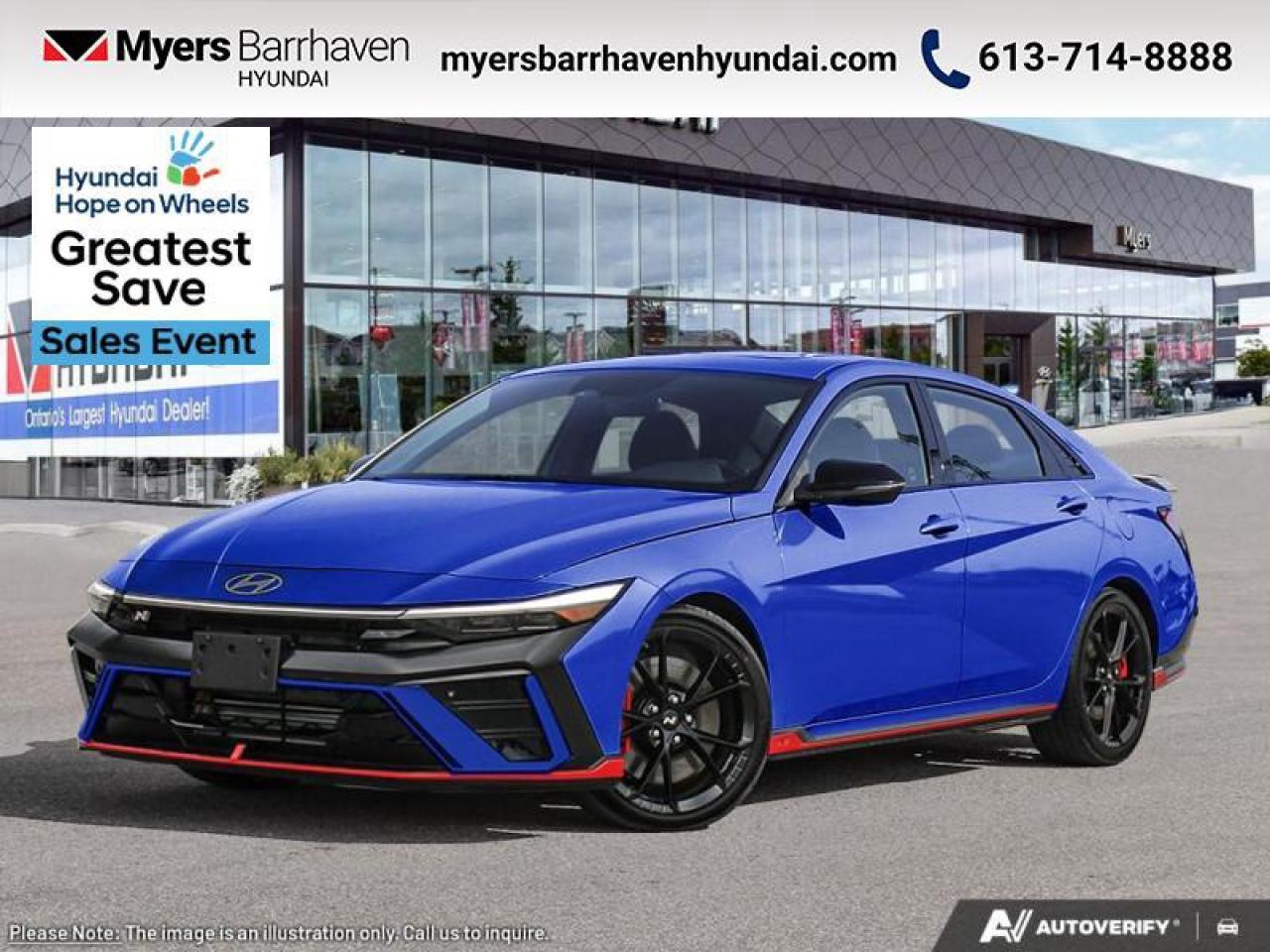 New 2025 Hyundai Elantra N DCT  - Sunroof -  Premium Audio - $281 B/W for sale in Nepean, ON