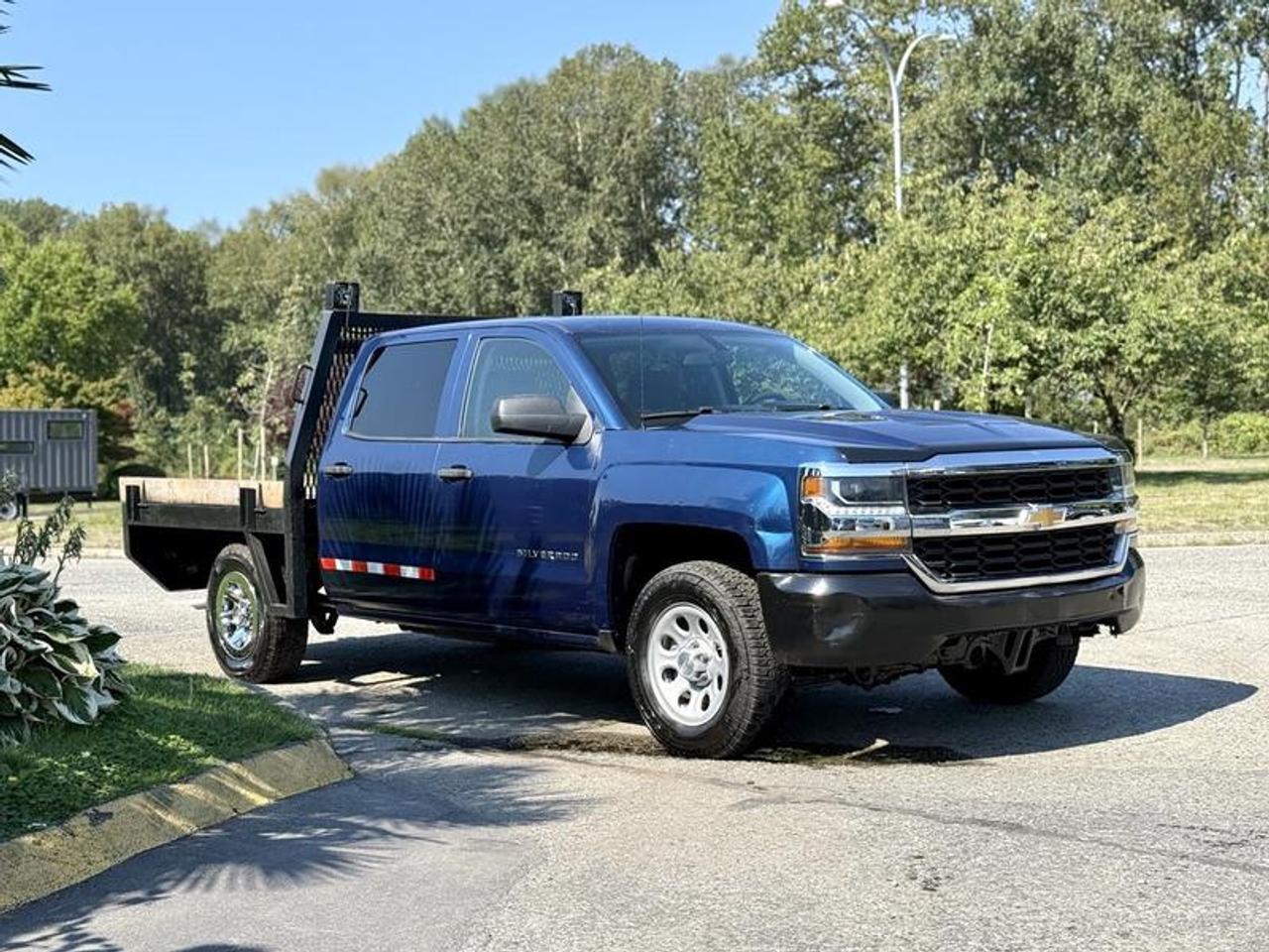 2017 Chevrolet Silverado 1500 Flat Deck  6 feet 8 inches Crew Cab 2WD, 4.3L, 6 cylinder, 4 door, automatic, RWD, 4-Wheel ABS, AM/FM radio, blue exterior, gray interior, cloth. This item is currently OFFSITE. You must register an appointment with our office to schedule an offsite viewing. Appointments must be made a minimum of one business day in advance (and as defined by the days that Repo.com is open for business) before your appointment can be scheduled and confirmed. We may, at our own discretion, instead opt to transport smaller items to Repo.coms main yard for viewing purposes.  $17,820.00 plus $375 processing fee, $18,195.00 total payment obligation before taxes.   Listing report, warranty, contract commitment cancellation fee, financing available on approved credit (some limitations and exceptions may apply). All above specifications and information is considered to be accurate but is not guaranteed and no opinion or advice is given as to whether this item should be purchased. We do not allow test drives due to theft, fraud, acts of vandalism and undetectable impaired driving. Instead we provide the following benefits: Complimentary Warranty (with options to extend), Limited Money Back Satisfaction Guarantee on Fully Completed Contracts, Contract Commitment Cancellation, and an Open-Ended Sell-Back Option. Ask seller for details or call 604-522-REPO(7376) to confirm listing availability.