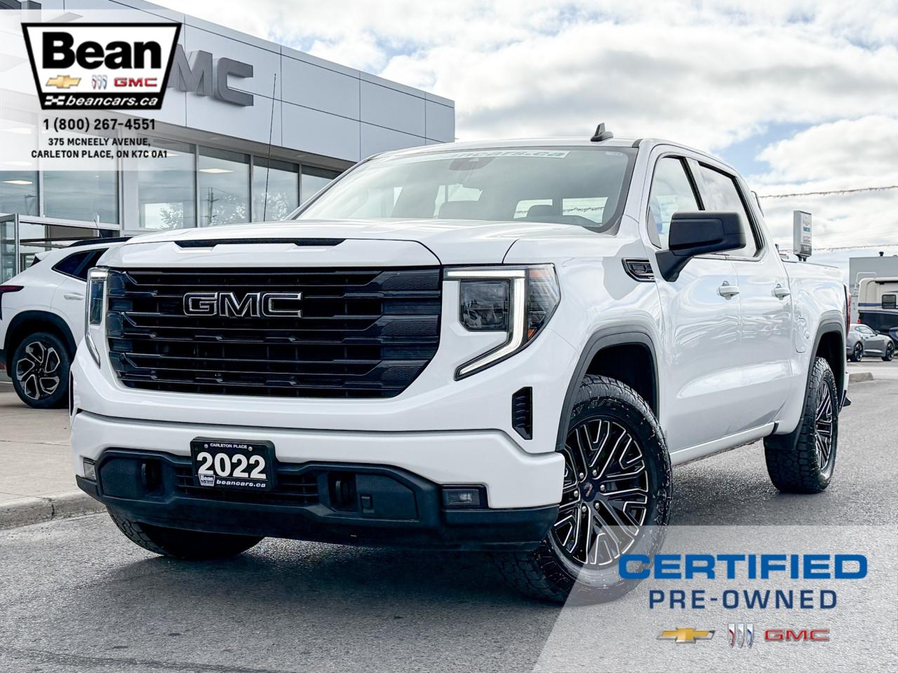 Used 2022 GMC Sierra 1500 Elevation 3.0L DURAMAX WITH REMOTE START/ENTRY, HEATED SEATS, HEATED STEERING WHEEL, TONNEAU COVER, TRAILER BRAKE CONTROLLER, BACK RACK, HD REAR VISION CAMERA, APPLE CARPLAY AND ANDROID AUTO for sale in Carleton Place, ON