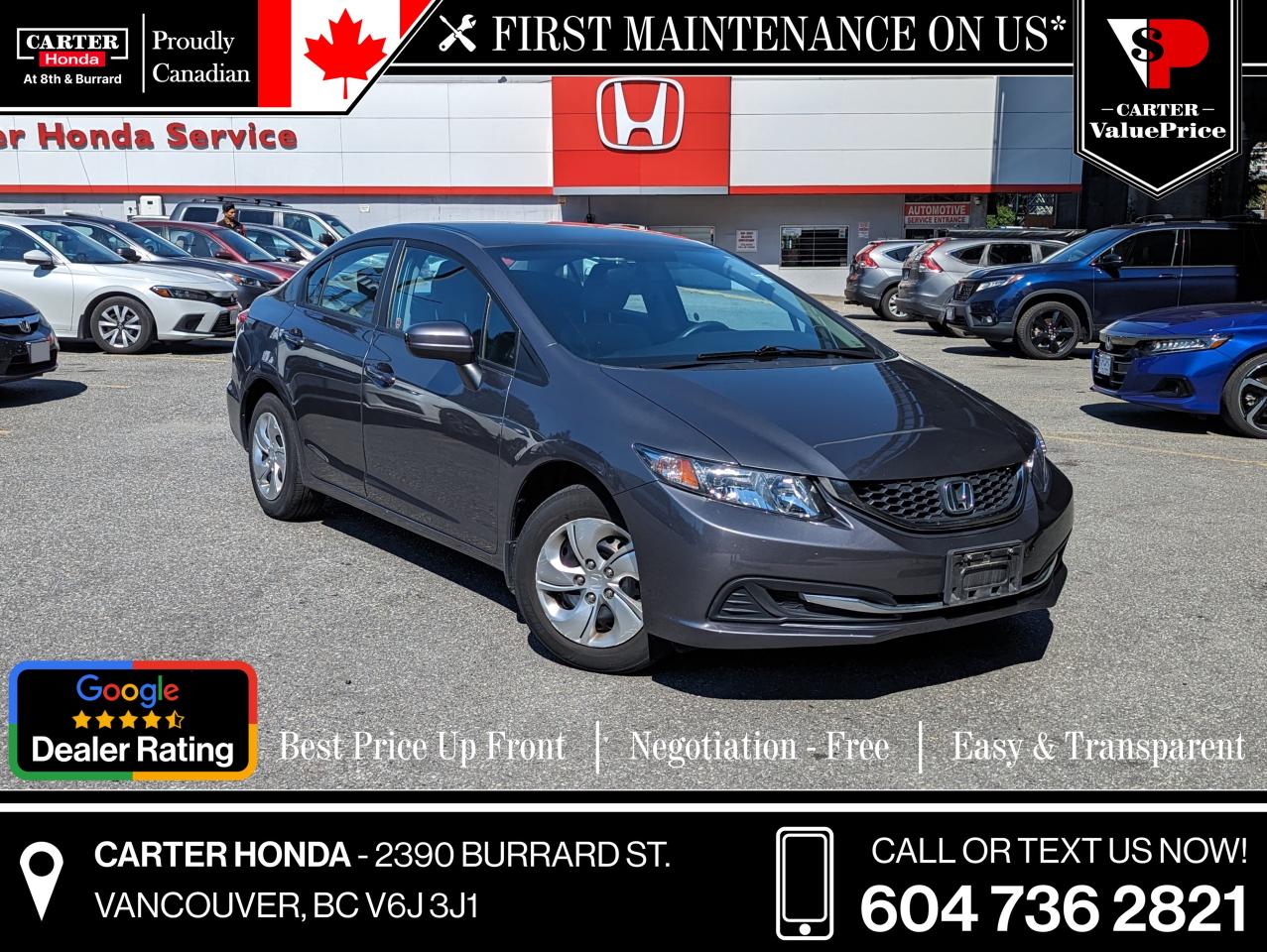 Used 2015 Honda Civic Sedan 4dr Auto LX for sale in Vancouver, BC