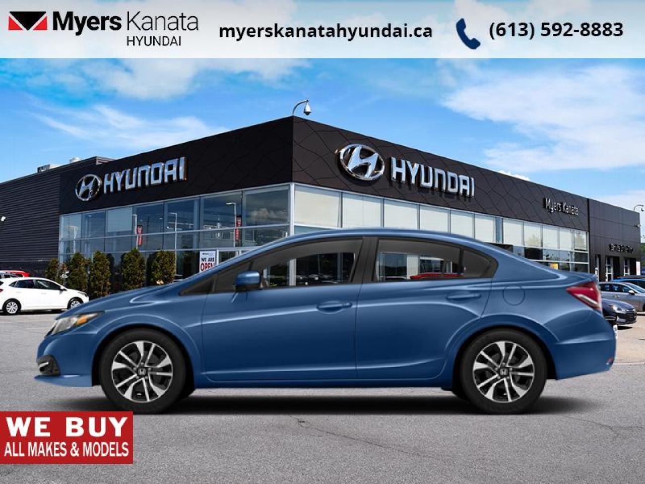 Used 2014 Honda Civic Sedan EX  - Sunroof -  Bluetooth for sale in Kanata, ON