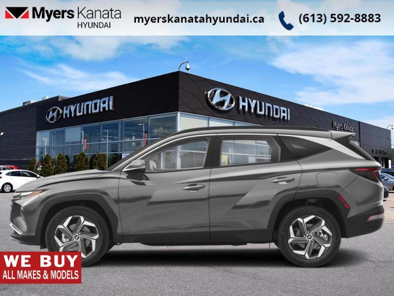 <b>Sunroof,  Cooled Seats,  Leather Seats,  Apple CarPlay,  Android Auto!</b><br> <br>    This 2023 Hyundai Tucson is the defining answer to what makes an SUV great. This  2023 Hyundai Tucson Hybrid is fresh on our lot in Kanata. <br> <br>This 2023 Hyundai Tucson Hybrid was made with eye for detail. From subtle surprises to bold design features, every part of this SUV is a treat. Stepping into the interior feels like a step right into the future with breathtaking technology and luxury that will make your smartphone jealous. Add on an intelligently capable chassis and drivetrain and you have the SUV of the future, ready for you today.This  SUV has 54,278 kms. Its  shimmering silv in colour  and is completely accident free based on the <a href=https://vhr.carfax.ca/?id=5u77UlBLKKOVMQoAkVQxI402hjAAZ8h0 target=_blank>CARFAX Report</a> . It has an automatic transmission and is powered by a  smooth engine. <br> <br> Our Tucson Hybrids trim level is Ultimate. Taking things a step further, this Tucson Hybrid with the Ultimate trim adds memory settings for front seat positions, voice-activated dual-zone climate control and an aerial view camera system, and also includes an automatic full-time all-wheel drive system, an express open/close glass sunroof with a power sunshade, heated and ventilated leather seats with 8-way power adjustment and 2-way lumbar support, a heated leather-wrapped steering wheel, proximity keyless entry with remote start, a power-operated smart rear liftgate with proximity cargo access, and a 10.25-inch infotainment screen bundled with Apple CarPlay and Android Auto, onboard navigation with voice-activation, and a premium 8-speaker Bose audio system. Road safety is taken care of, thanks to adaptive cruise control, blind spot detection, lane keeping assist, lane departure warning, forward collision avoidance with pedestrian & cyclist detection, rear collision mitigation, driver monitoring alert, rear parking sensors, LED headlights with automatic high beams, and a rear view camera system. This vehicle has been upgraded with the following features: Sunroof,  Cooled Seats,  Leather Seats,  Apple Carplay,  Android Auto,  Premium Audio,  Navigation. <br> <br>To apply right now for financing use this link : <a href=https://www.myerskanatahyundai.com/finance/ target=_blank>https://www.myerskanatahyundai.com/finance/</a><br><br> <br/><br>Smart buyers buy at Myers where all cars come Myers Certified including a 1 year tire and road hazard warranty (some conditions apply, see dealer for full details.)<br> <br>This vehicle is located at Myers Kanata Hyundai 400-2500 Palladium Dr Kanata, Ontario.<br>*LIFETIME ENGINE TRANSMISSION WARRANTY NOT AVAILABLE ON VEHICLES WITH KMS EXCEEDING 140,000KM, VEHICLES 8 YEARS & OLDER, OR HIGHLINE BRAND VEHICLE(eg. BMW, INFINITI. CADILLAC, LEXUS...)<br> Come by and check out our fleet of 30+ used cars and trucks and 90+ new cars and trucks for sale in Kanata.  o~o