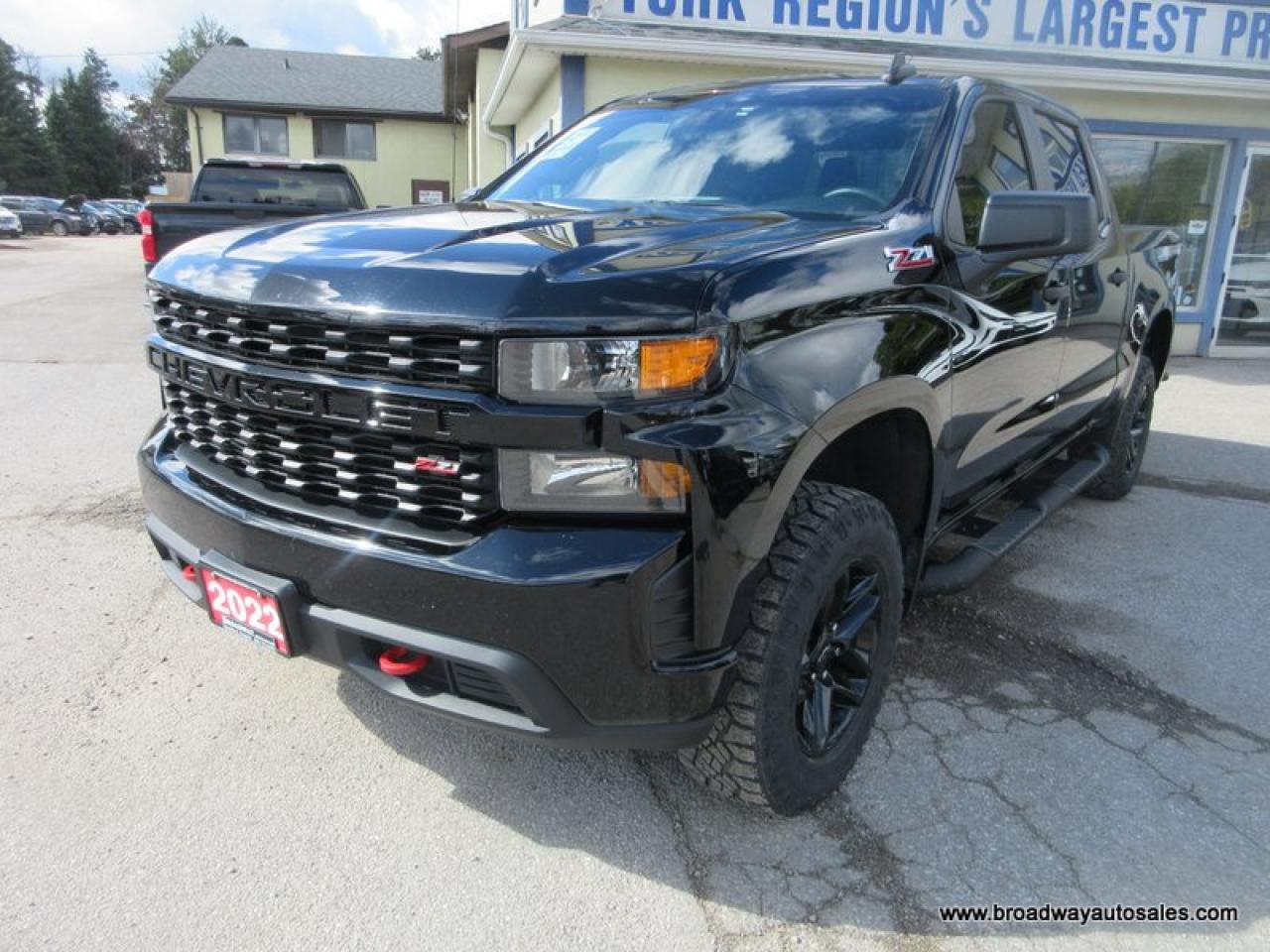 Used 2022 Chevrolet Silverado 1500 GREAT KM'S Z71-CUSTOM-TRAIL-BOSS-MODEL 6 PASSENGER 6.2L - V8.. 4X4.. CREW-CAB.. SHORTY.. TRAILER BRAKE.. BACK-UP CAMERA.. BLUETOOTH SYSTEM.. for sale in Bradford, ON