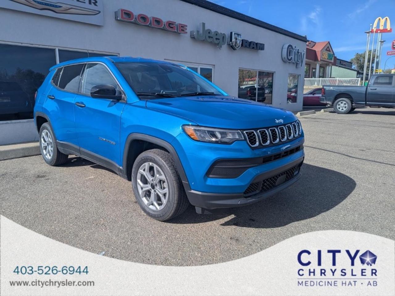 The 2026 Jeep Compass Sport delivers a perfect mix of everyday practicality and adventurous spirit. This compact SUV is equipped with a 2.0L turbocharged 4-cylinder engine and an advanced AWD system making it capable both in city driving and on rougher trails. The Compass Sport trim balances comfort and utility offering a refined ride with the rugged dependability Jeep is known for.Specifications:Make: JeepModel Year: 2026Model: CompassTrim: SportBody Class: Sport Utility Vehicle (SUV) / Multi-Purpose Vehicle (MPV)Doors: 4Drive Type: AWD / All-Wheel DriveEngine: 2.0L Turbocharged 4-Cylinder (approx. 200 hp)Fuel Type: GasolineEngine Configuration: In-Line 4Brake System: HydraulicAirbags: Front (Driver &amp Passenger) Side (All Rows)City Chrysler holds a high standard of service &amp excellence for our customers. We are located on the northside of highway 3 of Medicine Hat. Servicing areas from Swift Current to Lethbridge Brooks &amp Taber. Our legacy is to make sure our customers feel right at home as well as taken care of in the highest priority. We are known for being down to earth super friendly and very knowledgeable. We provide excellent customer service and if you are tired of high-pressure sales then City Chrysler is for you. Check out our Google reviews because they tell our story. Then give us a call send us an email or stop by and let us get to work for you! Bankruptcies No credit Bad credit Slow credit Dont sweat it! Get preapproved today!