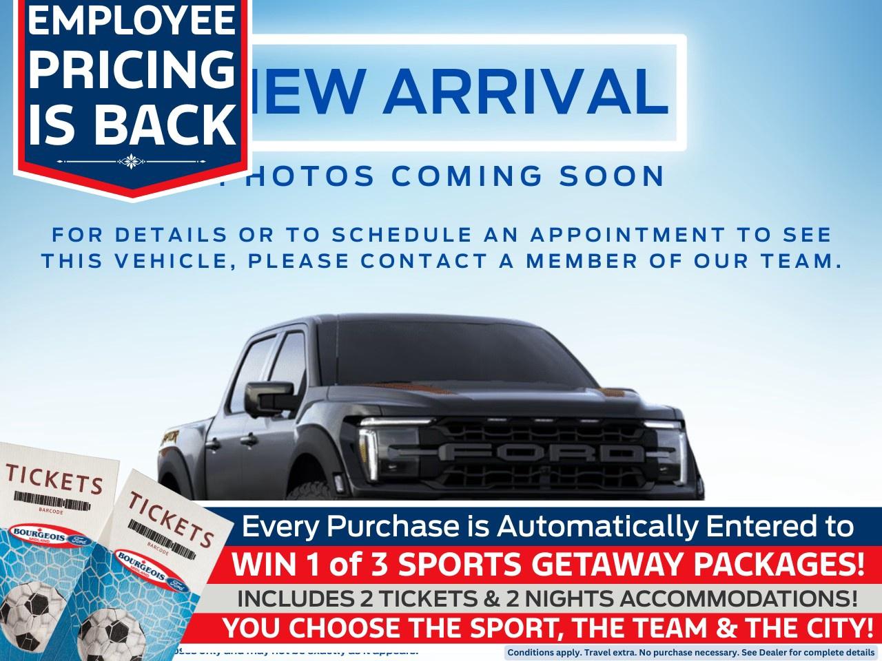 <p><strong>Employee Pricing is BACK at Bourgeois</strong> and the Team at Bourgeois Motors is giving you the chance to SAVE BIG and giving 3 lucky winners to chance to see your favourite sports team play. Every purchase in the month of August is automatically entered to win 1 of 3 Sports Getaway Packages which includes 2 tickets and 2 nights' accommodations. You pick the sport, you pick the team and you pick the city. This offer applies to 2 tickets the regular season game of your choice, NHL, NBA, MLS, PGA, NFL, CFL... you name it, you can go. Terms and conditions do apply, please speak to a member of the team to complete details. Travel extra. Offer expires August 31st, 2025. Winners to be drawn September 15th, 2025. <a href=https://www.bourgeoismotors.com/contest-terms-and-conditions/ rel=nofollow>See complete contest terms and conditions.</a></p> <p>Unleash the power and precision of the new 2025 Ford F-150 Raptor, cloaked in an imposing black and equipped with an indomitable 4×4 drivetrain. This truck ensures remarkable handling, ready to conquer any terrain with its robust and commanding presence.</p><p>The exterior is both bold and refined, embodying the strength and agility that the Raptor name guarantees. The sleek black finish complements the rugged alloy wheels and practical running boards, while the interior surrounds you with sophistication thanks to premium black leather seats and a leather-wrapped steering wheel. Experience true comfort with heated and cooled front seats, ensuring maximum relaxation on every journey.</p><p>Stay connected and safe with cutting-edge technology integrated throughout the F-150 Raptor. The advanced navigation system and heads-up display keep you informed, while smart device integration and a Wi-Fi hotspot ensure you never miss a beat. Enhanced safety features, such as lane assist, adaptive cruise control, and robust parking sensors, provide peace of mind, allowing you to focus on what truly matters.</p><p>Whether you're an adventurous spirit craving exploration or a style-conscious driver seeking uncompromised performance, the 2025 Ford F-150 Raptor is designed for those who demand excellence. Contact us today for more information and to experience firsthand why the Raptor stands in a class of its own.</p> <p><span style=color:rgb( 58 , 80 , 95 )>The discount shown on vehicle represents the </span><u>Cash Purchase</u><span style=color:rgb( 58 , 80 , 95 )> discount and is inclusive of all non-stackable and stackable cash purchase discounts from Ford of Canada and Bourgeois Motors Ltd. and is offered in lieu of sub-vented lease or finance rates. To get details on current discounts applicable to this and other vehicles in our inventory for Lease and Finance customer, see a member of our team. All offers for lease or finance are On Approved Credit (OAC).While every effort is made to ensure the accuracy of discounts and programs, programs are subject to change without notice </span><span style=color:rgb( 119 , 119 , 119 )>and may not be accurate or completely current. While every reasonable effort is made to ensure the accuracy of this data, we are not responsible for any errors or omissions contained on these pages.</span></p> <p><strong>Why Choose the Bourgeois Auto Group?</strong></p><p>For 80 years, Bourgeois Auto Group has been delivering exceptional automotive experiences. Our factor trained teams work to ensure you receive the shopping experience you deserve; whether you're looking for a new or new-to-you vehicle.</p><p>Shop 24/7 with our online showroom and chat service, ensuring convenience every step of the way. No hidden fees, full disclosure, and every pre-owned vehicle comes with a Carfax® report for peace of mind.</p><p>We offer a wide selection of pre-owned vehicles, all competitively priced using real-time market data. Get the best deal on your purchase and trade-in with our free Live Market Analysis report.</p><p>Looking to sell your car? We buy any make or modelno purchase required. Our simple to use online trade valuation tool will provide you with a clear, transparent selling experience whether you buy our car or not.</p><p>Backed by hundreds dedicated employees across 4 convenient locations, were here to meet all your automotive needs. Visit us in Midland or Parry Sound and explore our inventory or schedule your next service today.</p> <p><strong>Financing Your Next Vehicle with Bourgeois Motors Ford in Midland:</strong></p><p>At Bourgeois Motors Ford, we make financing your next vehicle simple and stress-free! Our team works with trusted lenders to find flexible options tailored to your budget. Drive away with confidenceapply today!</p><p>Take advantage of our online pre-qualification tool, backed by Equifax and TD Bank to find the payment that works for you. Simply <a href=https://www.bourgeoismotors.com/free-credit-check/ rel=nofollow><strong>CLICK HERE</strong></a><strong> </strong>to use our secure online credit tool with no impact to your credit.</p>