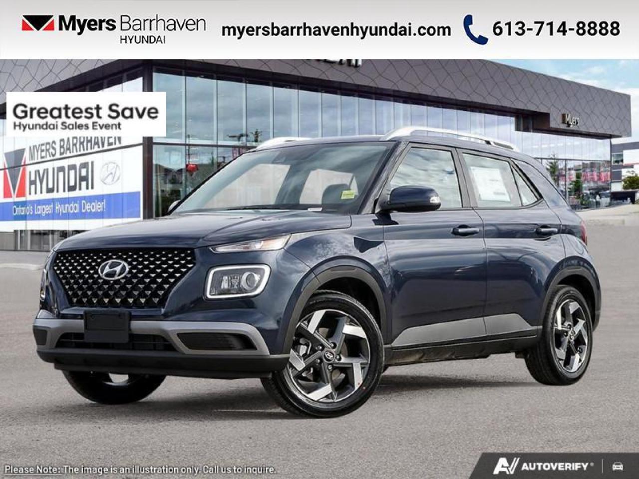 New 2025 Hyundai Venue Ultimate IVT w/Denim Interior  - $202 B/W for sale in Nepean, ON