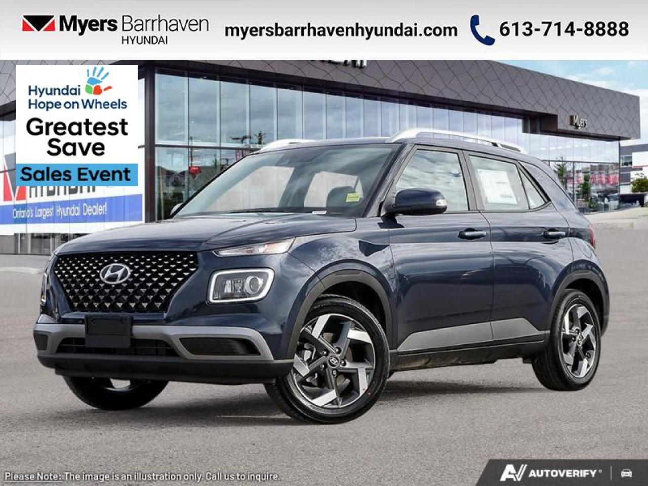 New 2025 Hyundai Venue Ultimate IVT w/Denim Interior  - $202 B/W for sale in Nepean, ON