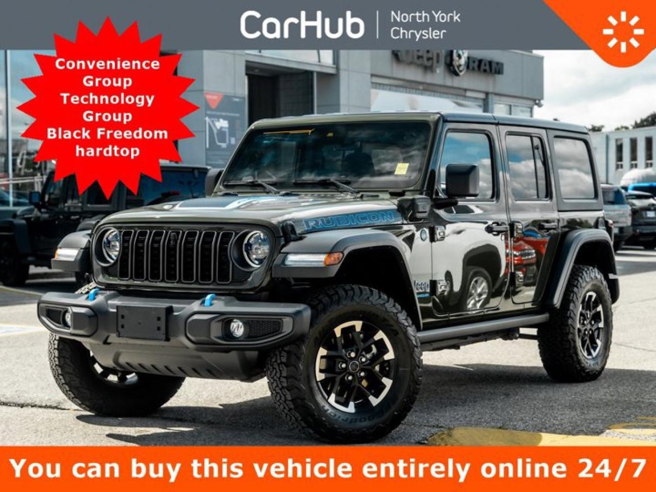 New 2024 Jeep Wrangler 4xe RUBICON Convenience Group Technology Group  Black Freedom Top 3piece modular hardtop for sale in Thornhill, ON