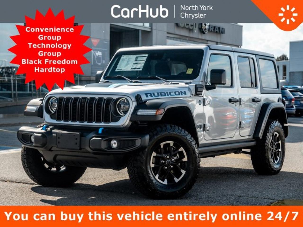 New 2024 Jeep Wrangler 4xe RUBICON Convenience Group  Technology Group Black Freedom Top 3piece modular hardtop for sale in Thornhill, ON