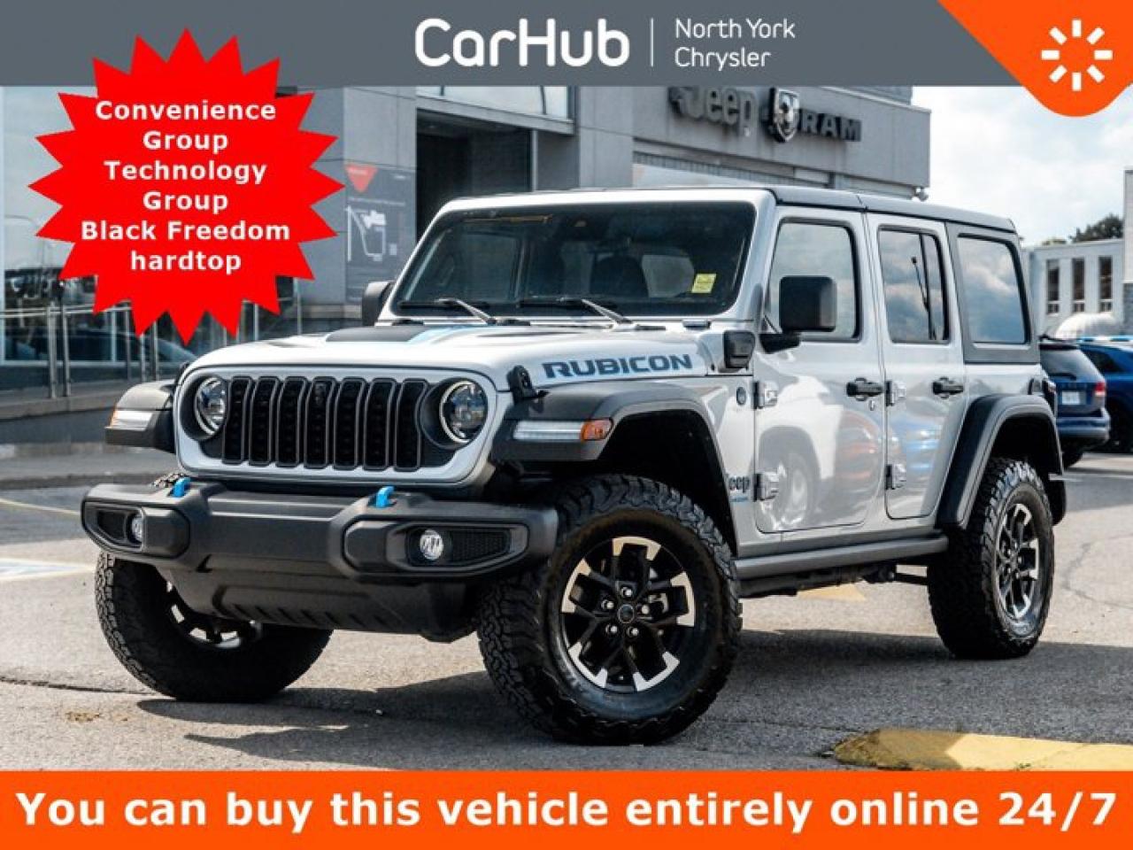 New 2024 Jeep Wrangler 4xe RUBICON Convenience Group  Technology Group  Black Freedom Top 3piece modular hardtop for sale in Thornhill, ON
